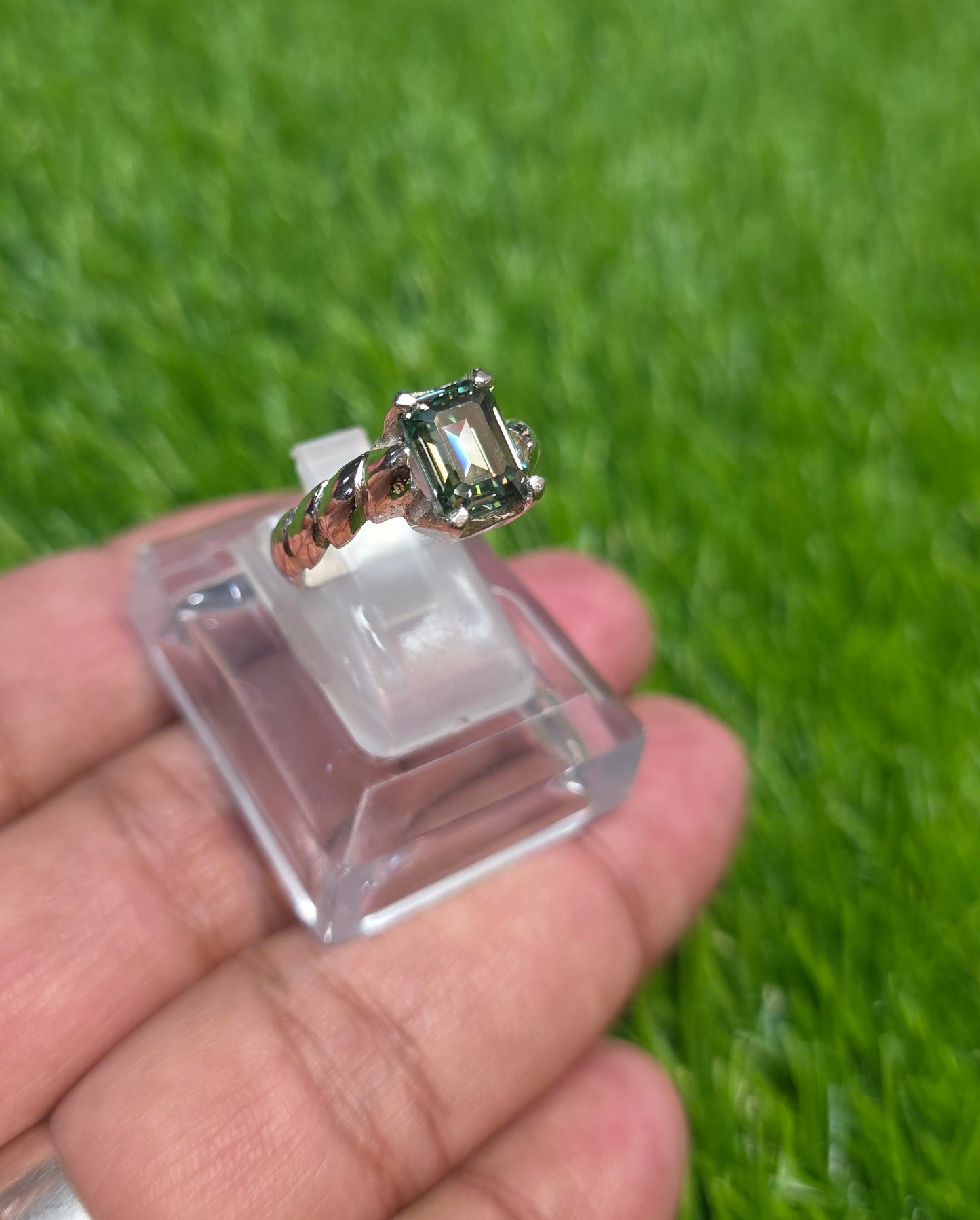 Premium Quality Emerald Cut Moissanite Ring