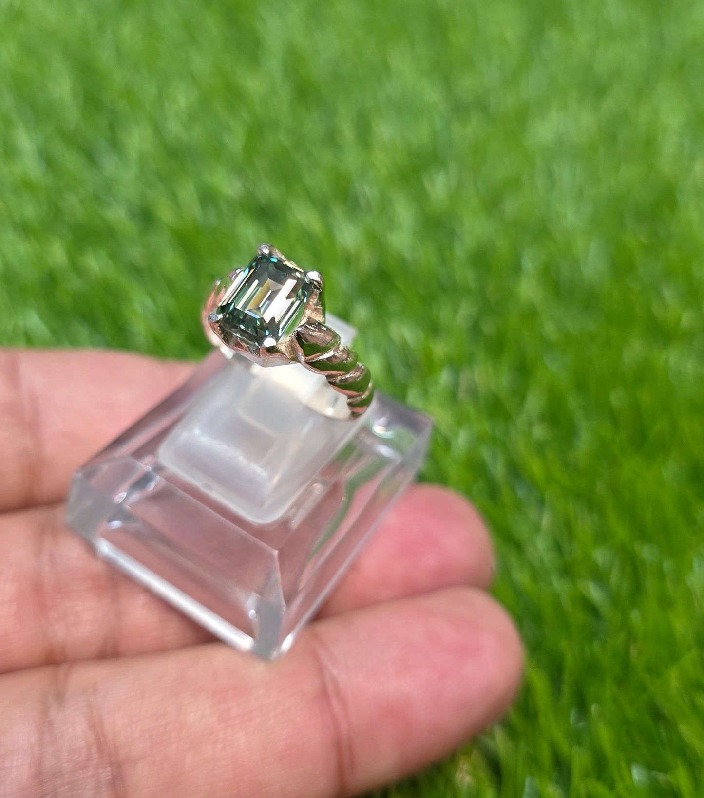 Premium Quality Emerald Cut Moissanite Ring