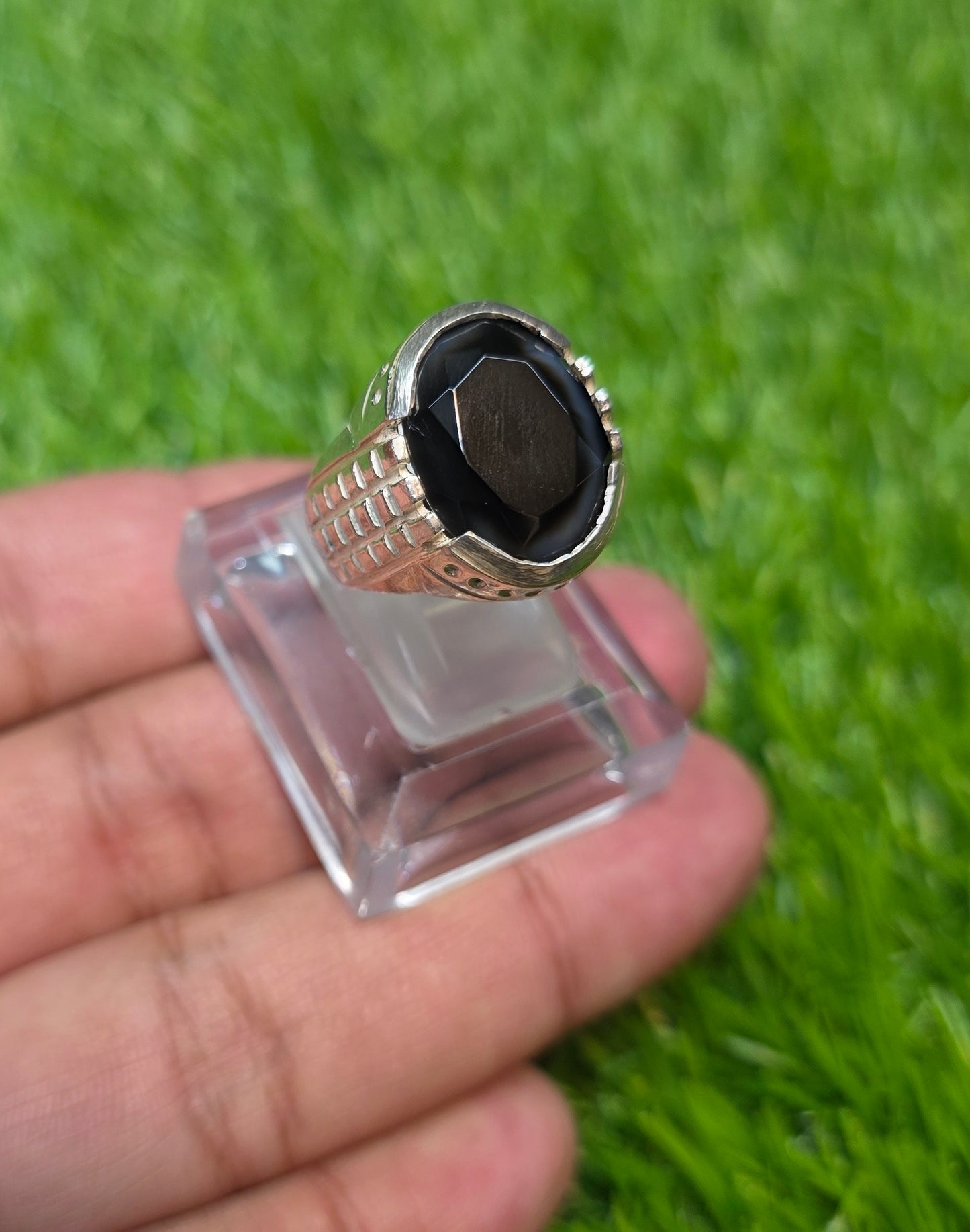 Premium Quality Black Aqeeq Ring