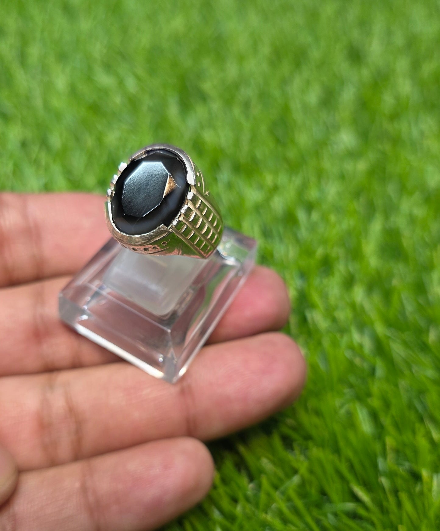 Premium Quality Black Aqeeq Ring