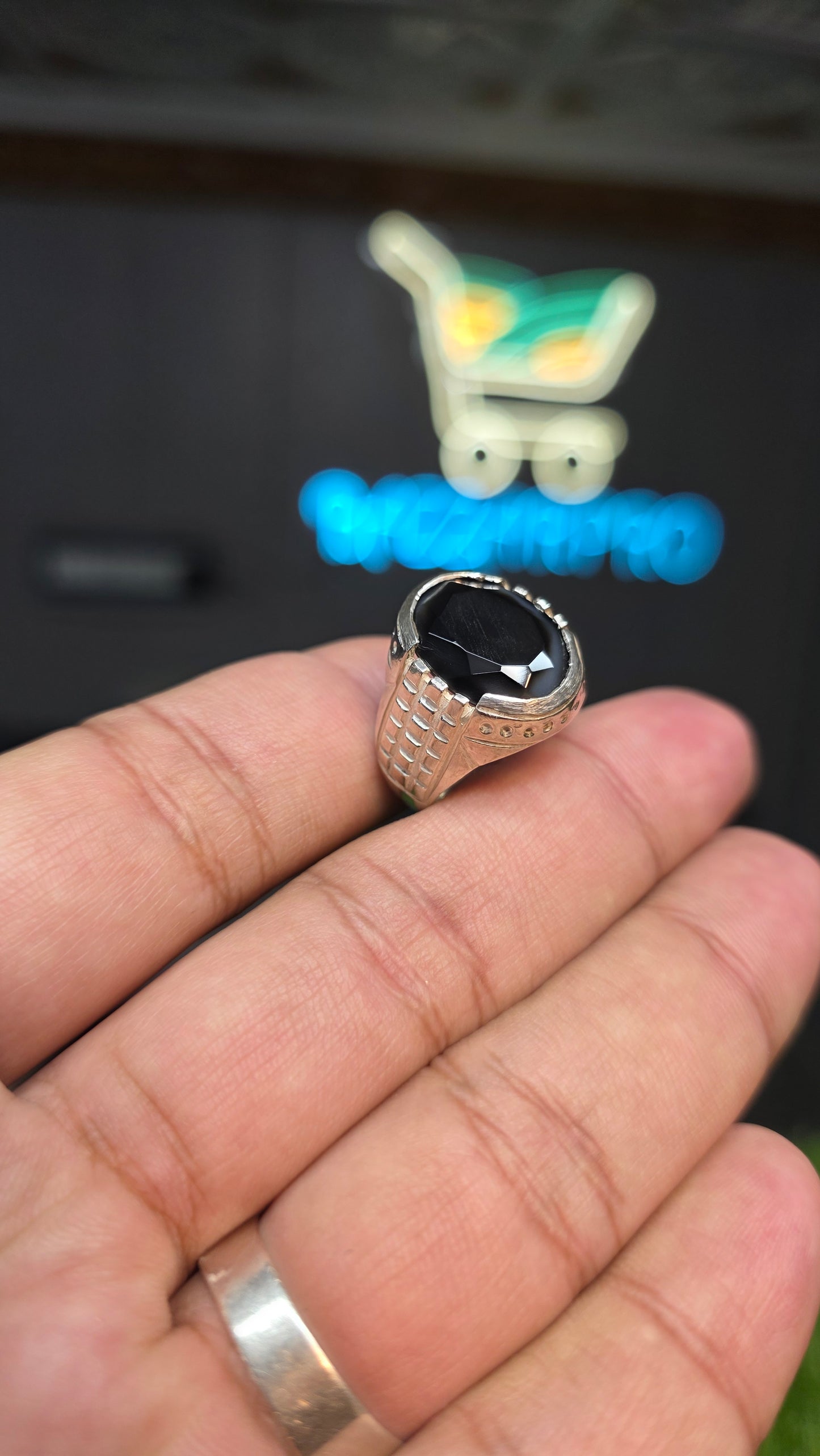 Premium Quality Black Aqeeq Ring