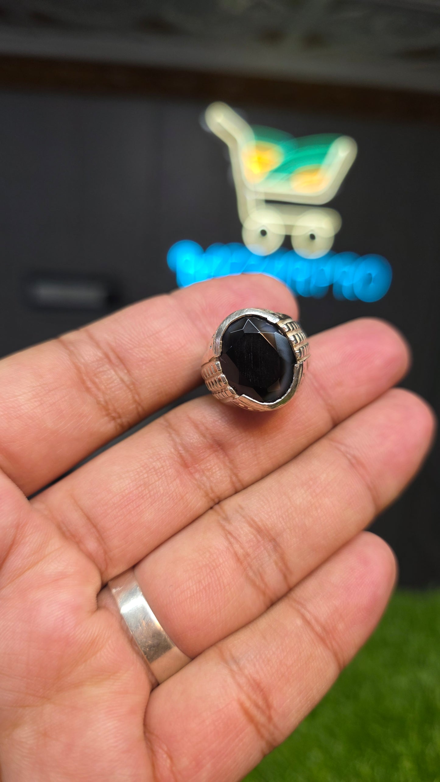 Premium Quality Black Aqeeq Ring
