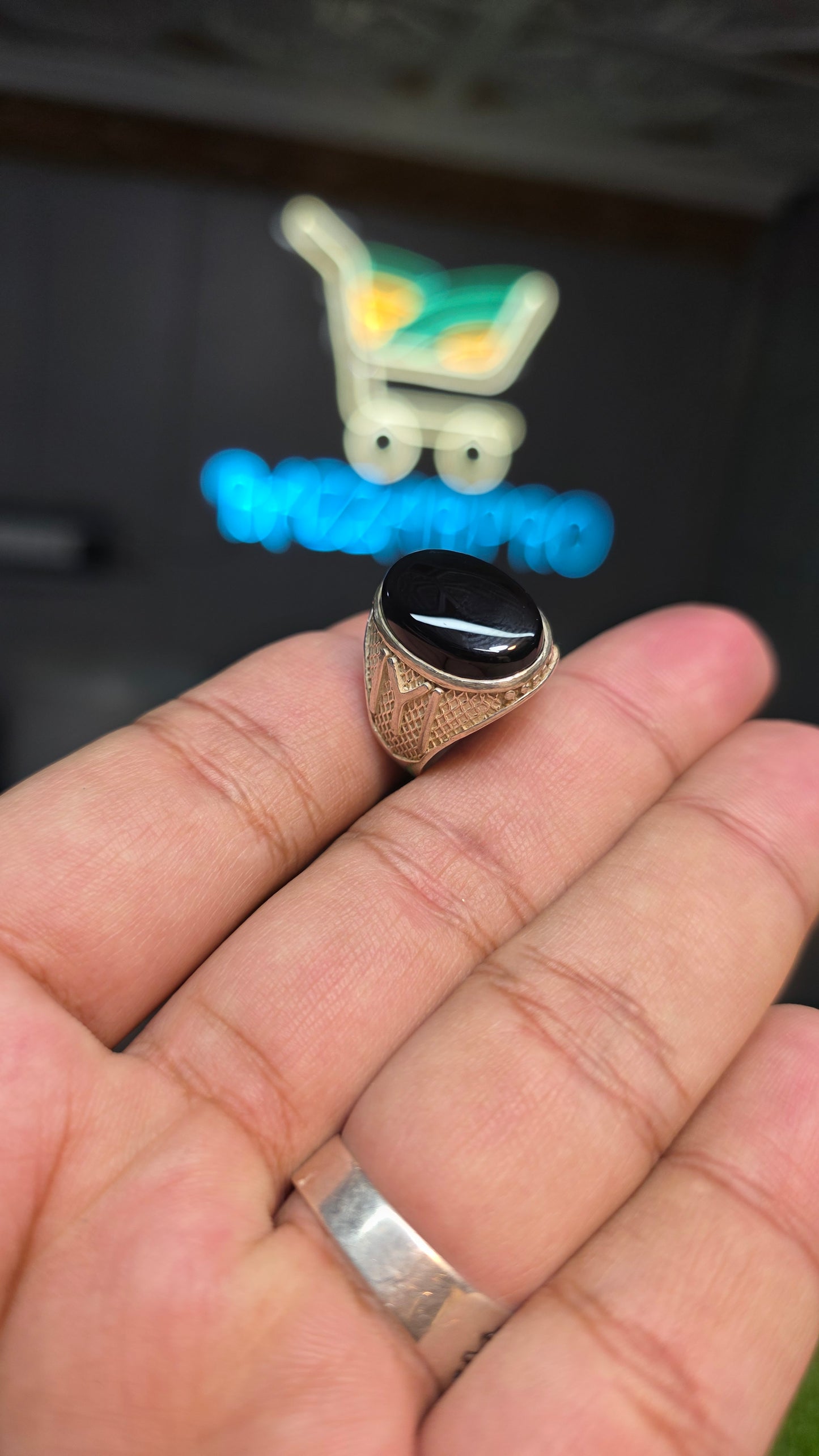 Premium Quality Black Aqeeq Ring