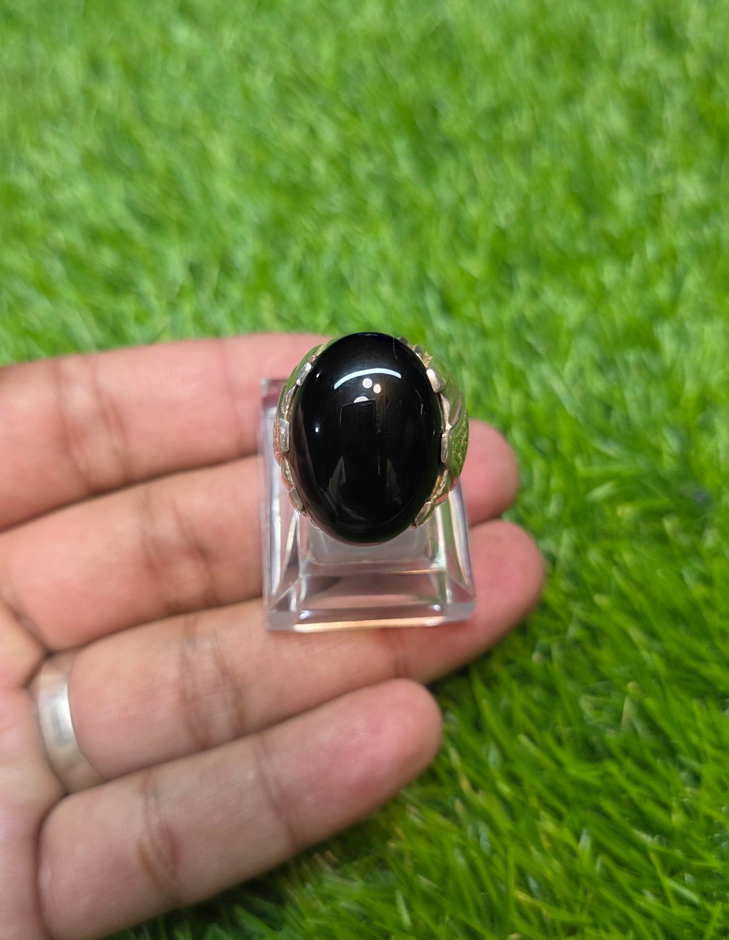 Premium Quality Black Aqeeq Ring