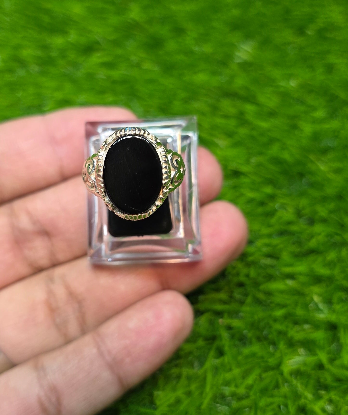 Premium Quality Black Aqeeq Ring