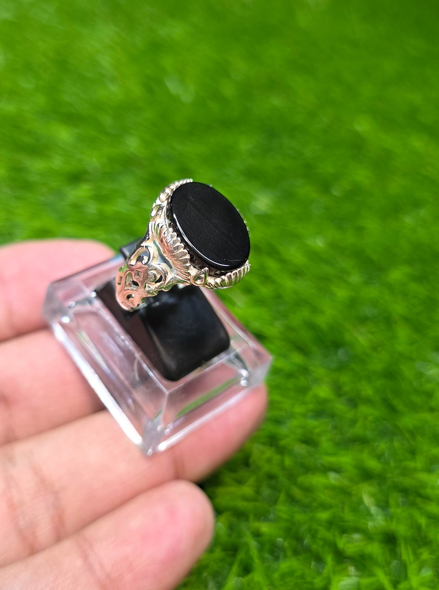 Premium Quality Black Aqeeq Ring