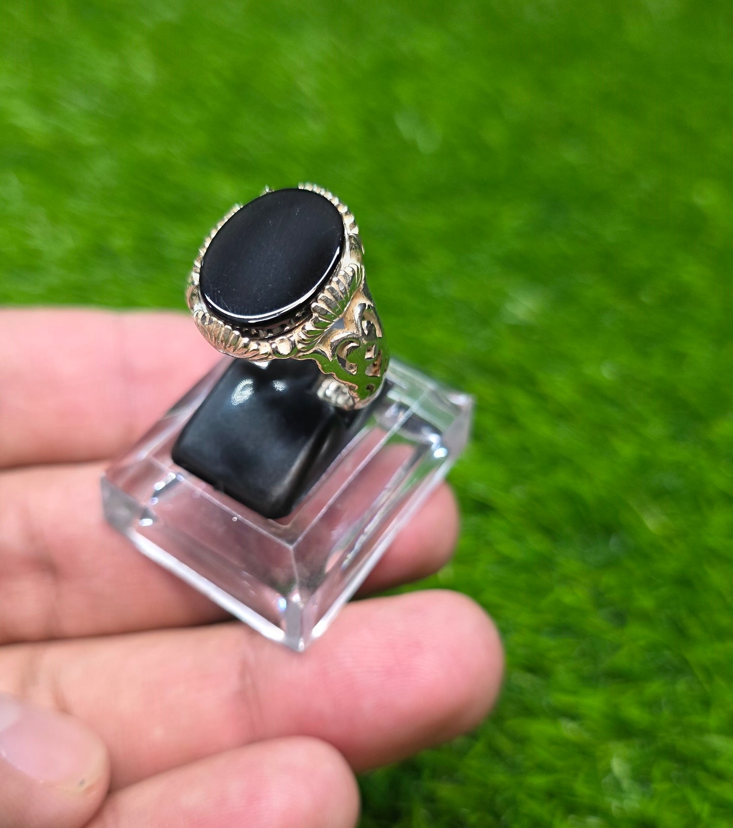 Premium Quality Black Aqeeq Ring