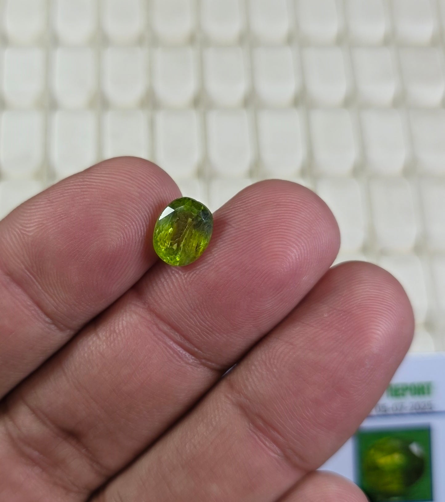 Natural Peridot Stone With Lab Certificate