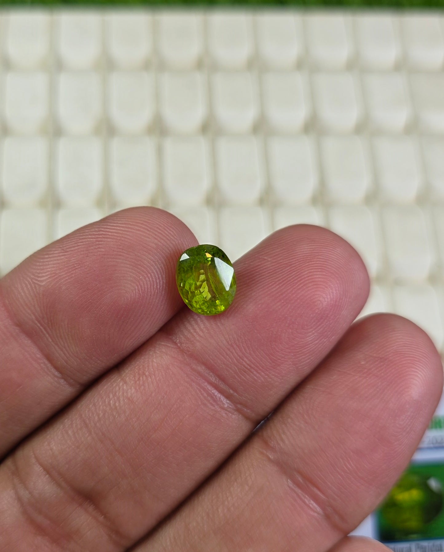 Natural Peridot Stone With Lab Certificate