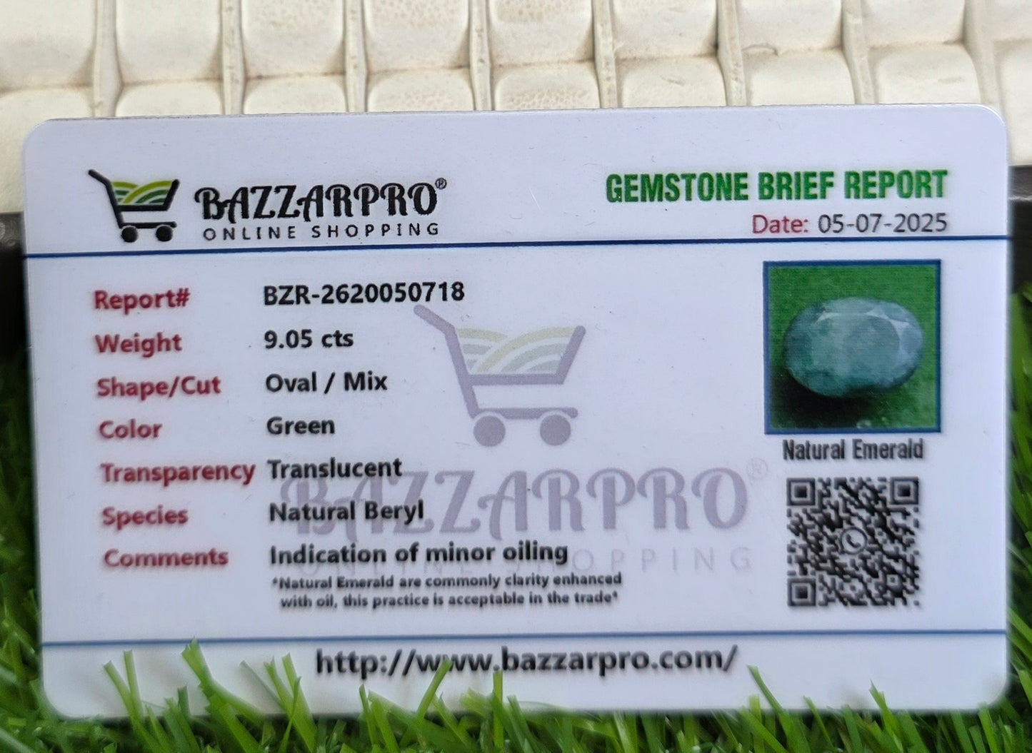 Natural Zambia Zamurd Stone With Lab Certificate