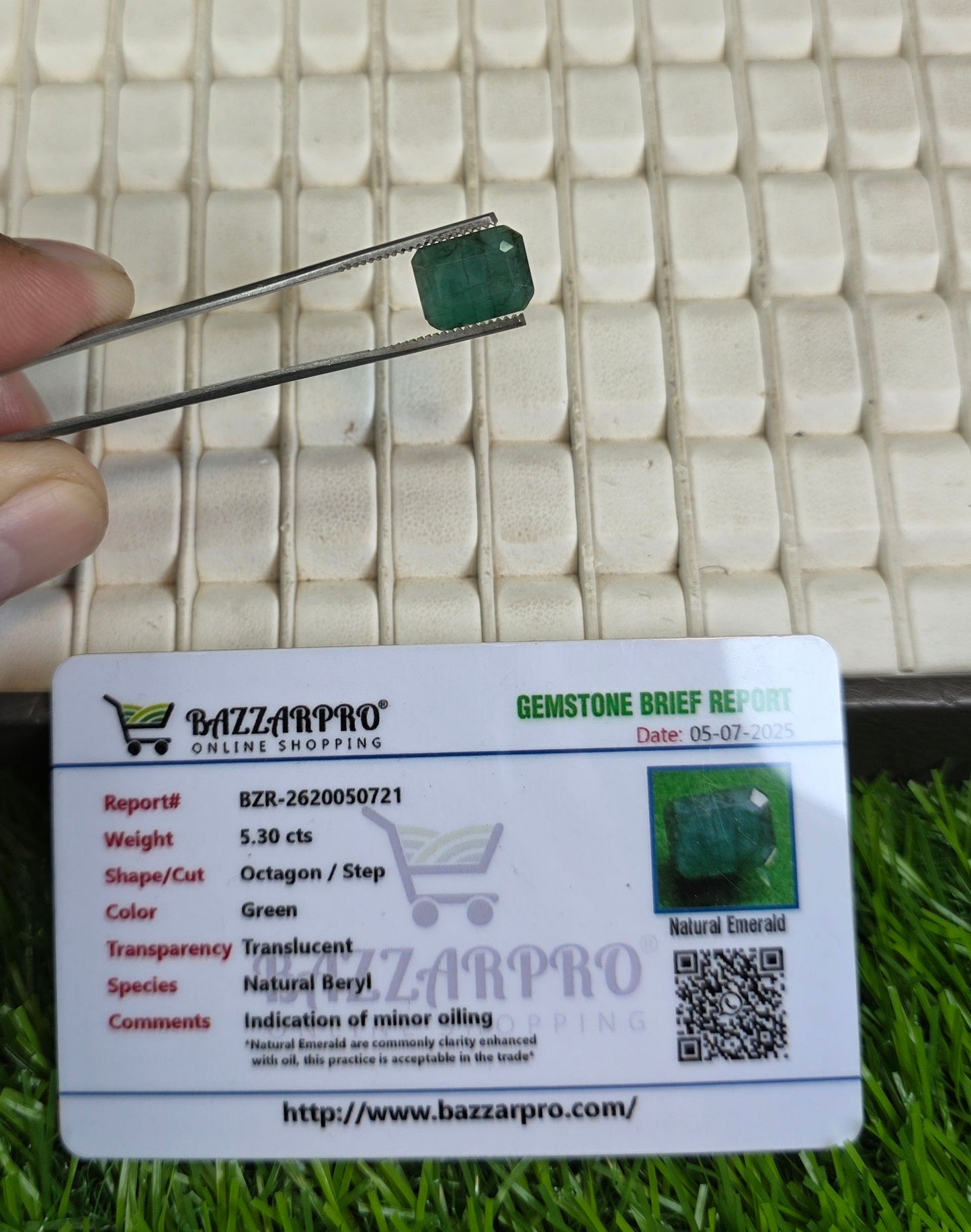 Natural Zambia Zamurd Stone With Lab Certificate