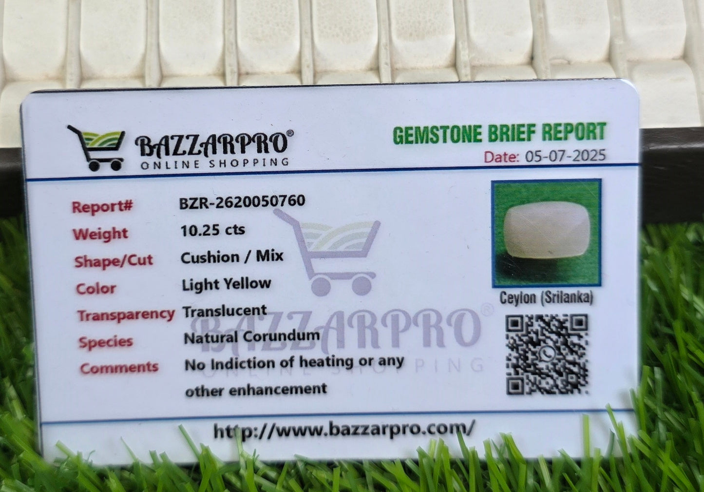Natural Ceylon Pukhraj Stone With Lab Certificate