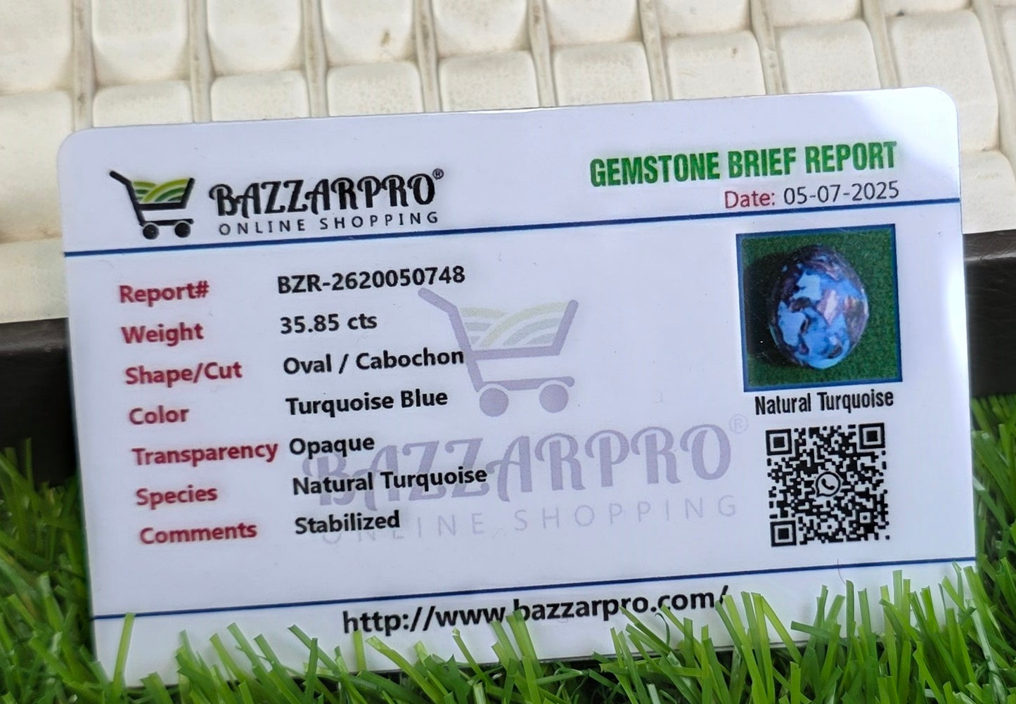 Natural Nisha Puri Feroza Stone With Lab Certificate