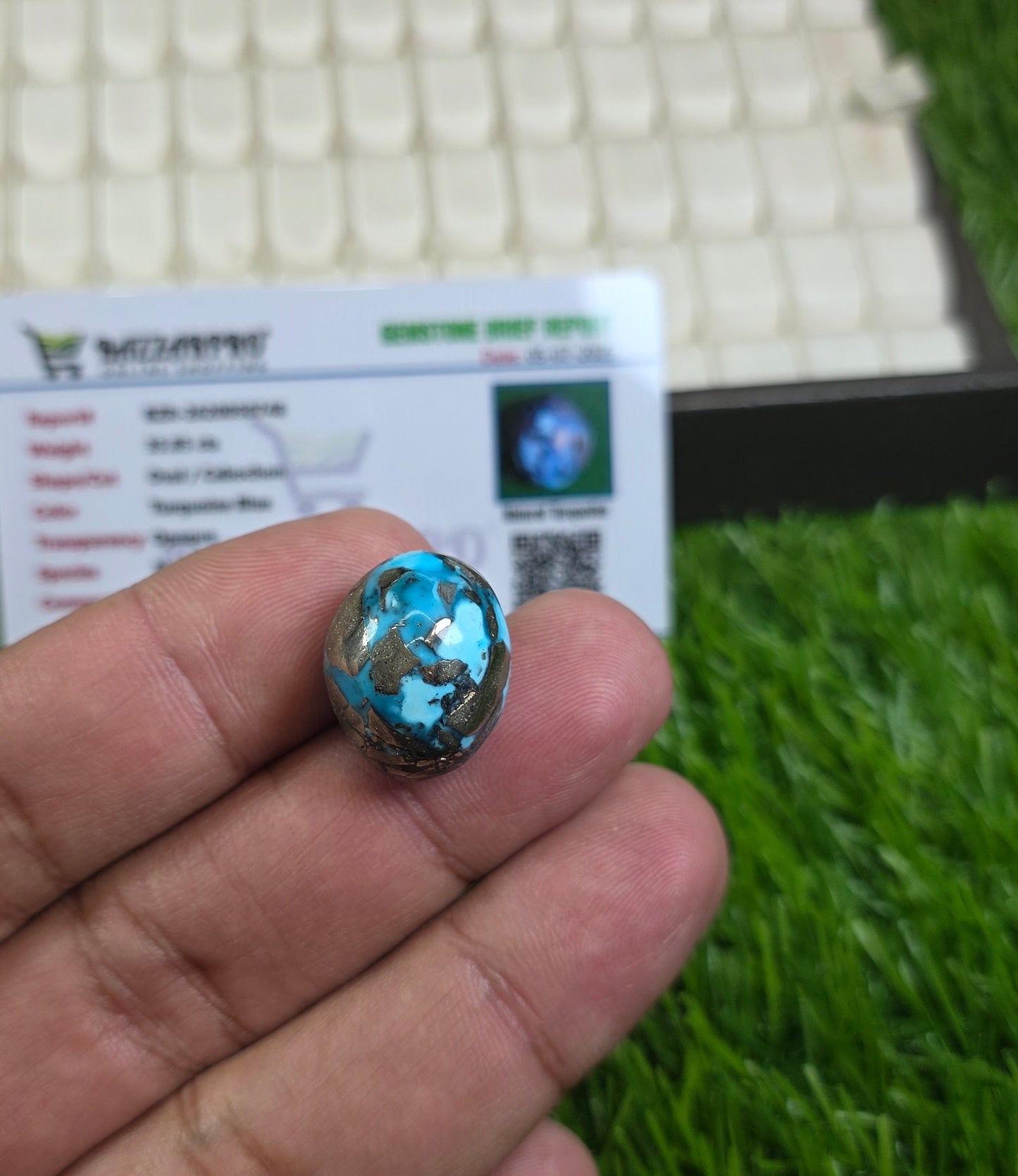 Natural Nisha Puri Feroza Stone With Lab Certificate