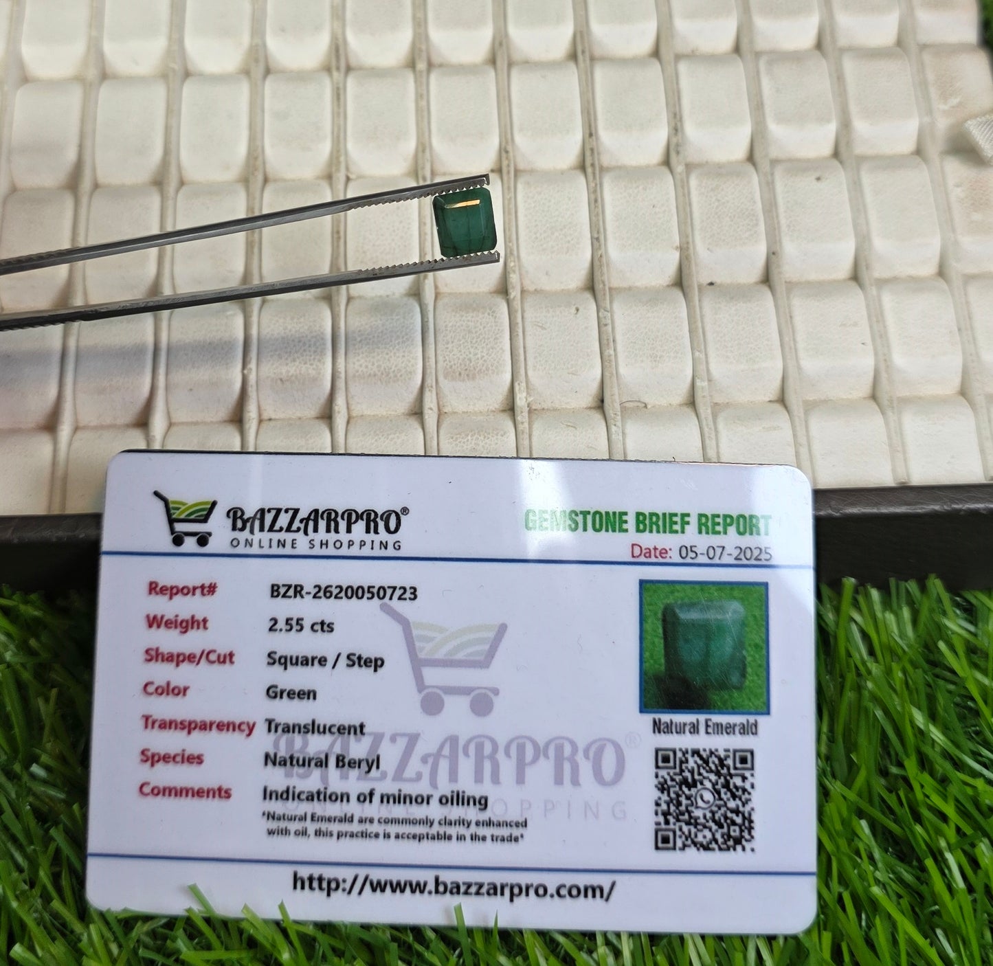 Natural Zambia Zamurd Stone With Lab Certificate