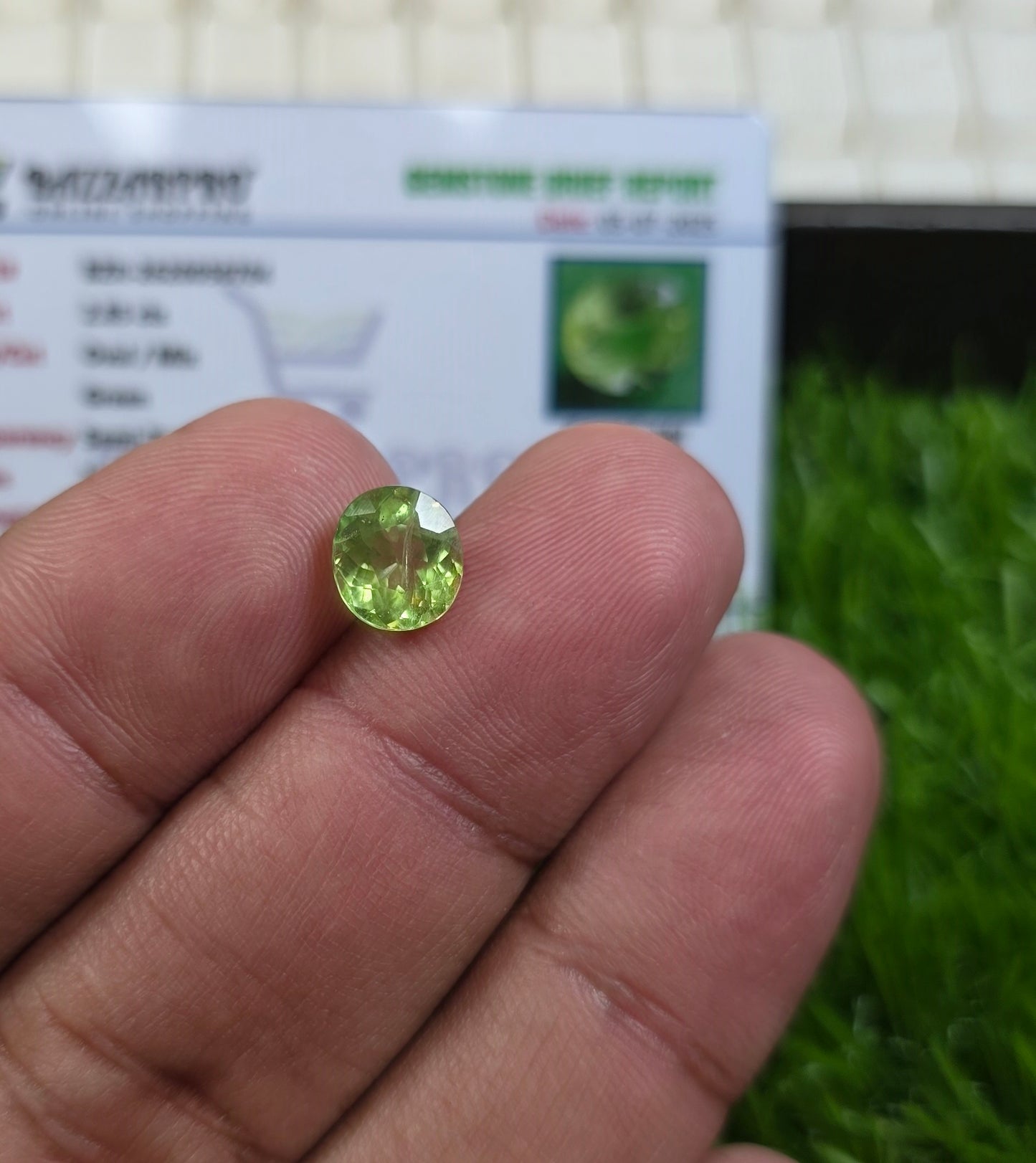 Natural Peridot Stone With Lab Certificate