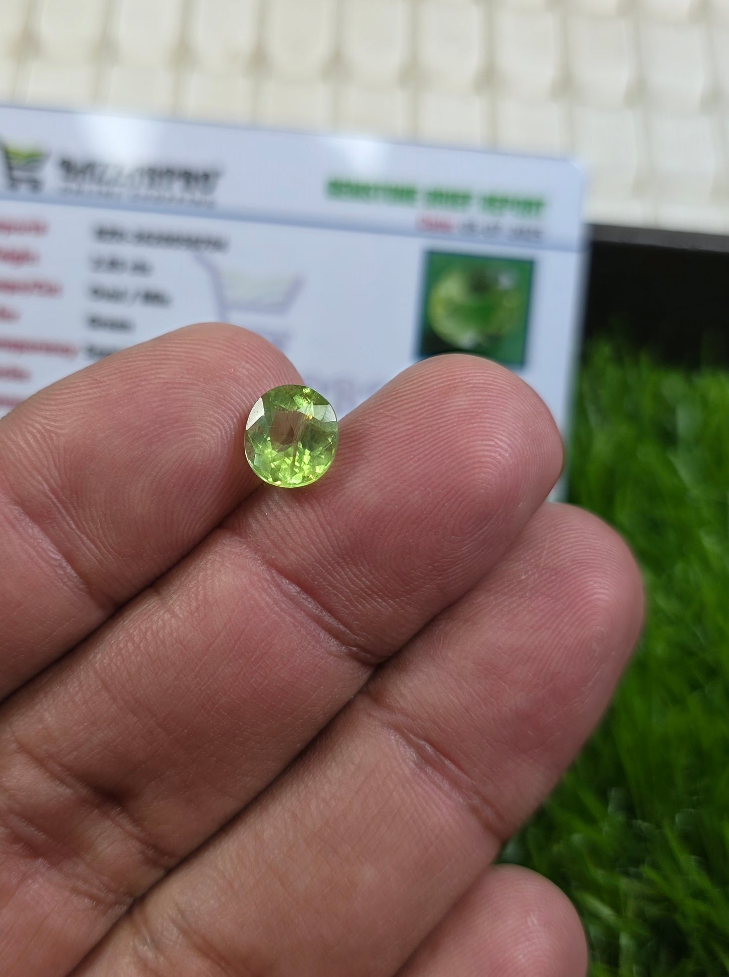 Natural Peridot Stone With Lab Certificate