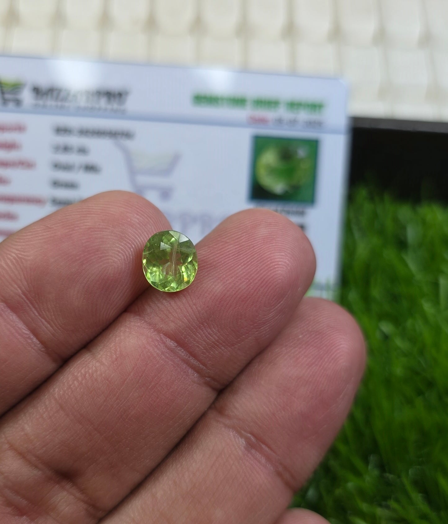 Natural Peridot Stone With Lab Certificate