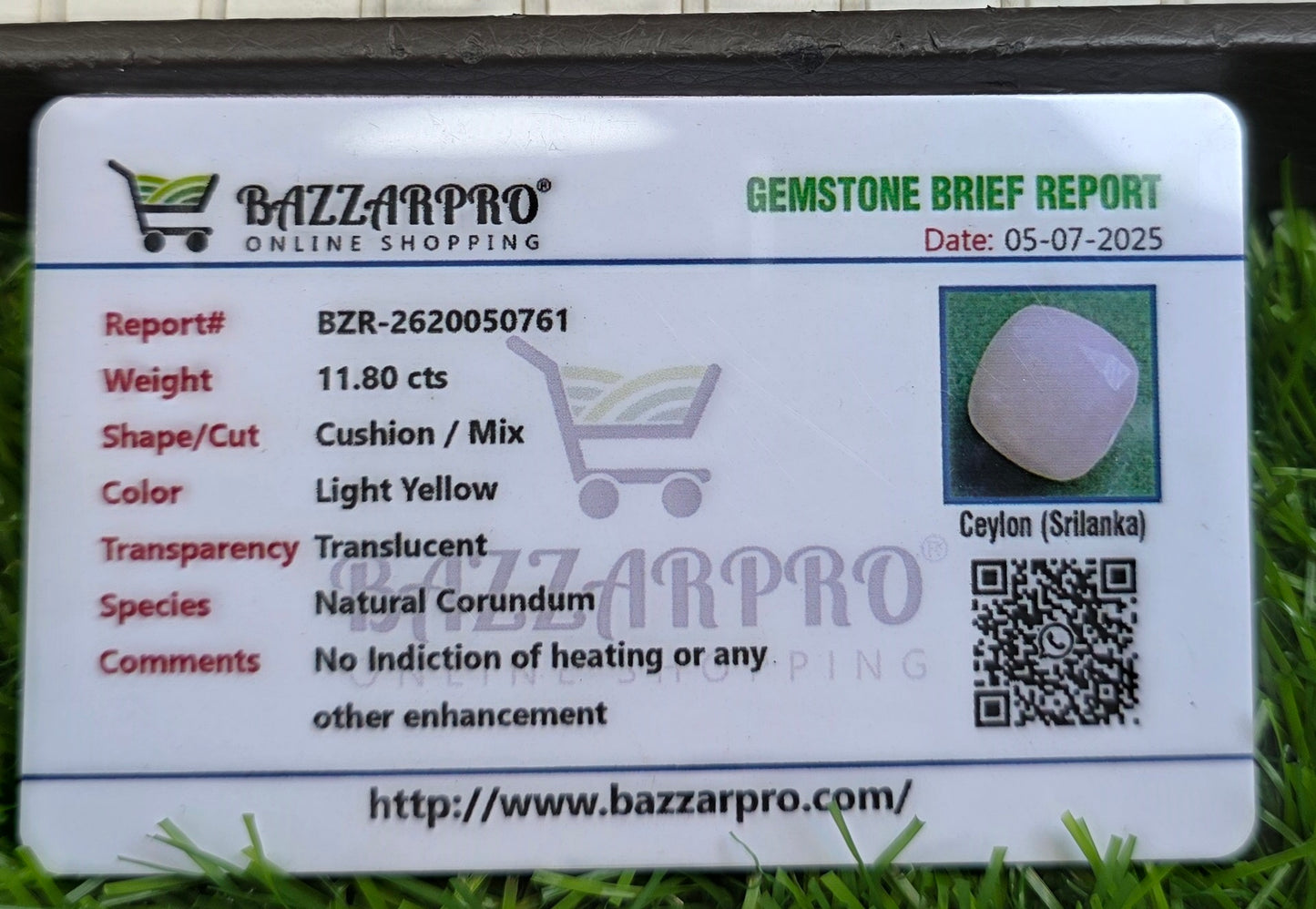 Natural Ceylon Pukhraj Stone With Lab Certificate