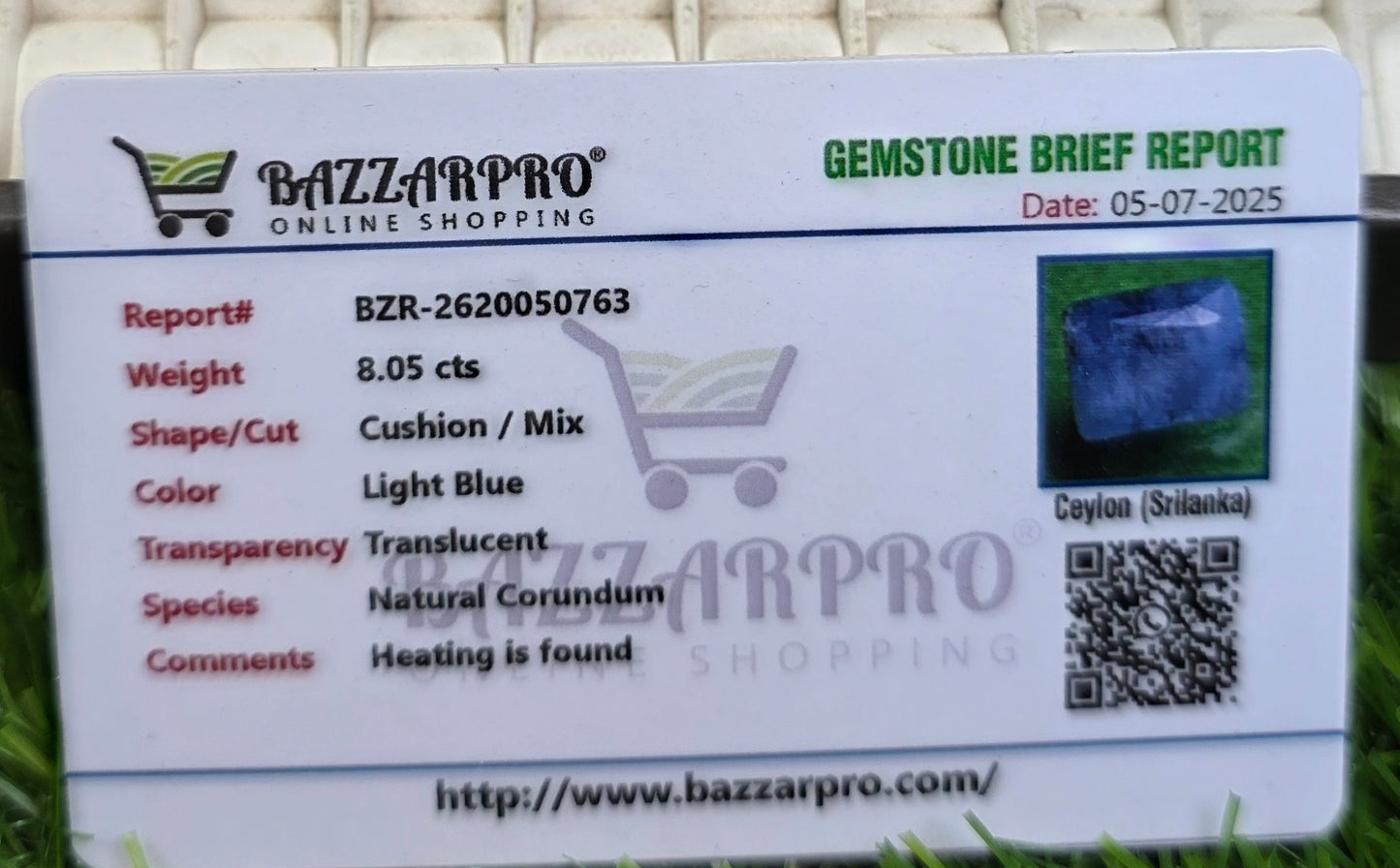 Natural Ceylon Neelam Stone With Lab Certificate