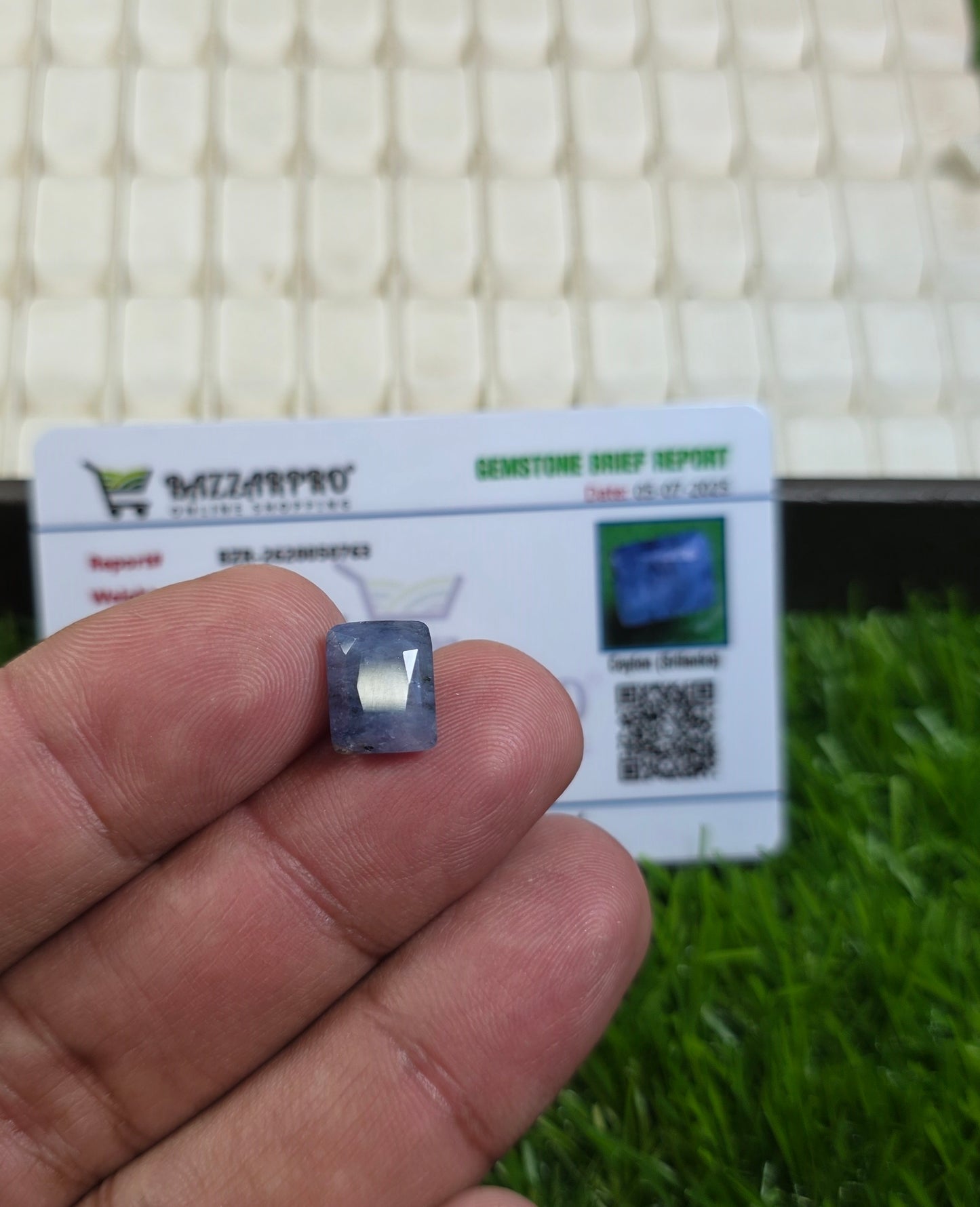 Natural Ceylon Neelam Stone With Lab Certificate