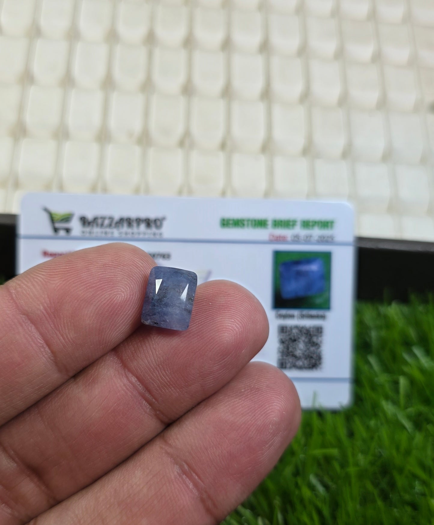 Natural Ceylon Neelam Stone With Lab Certificate