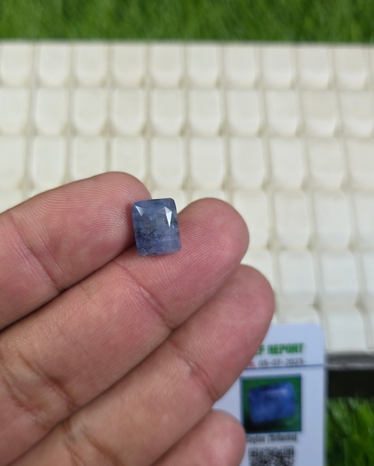 Natural Ceylon Neelam Stone With Lab Certificate