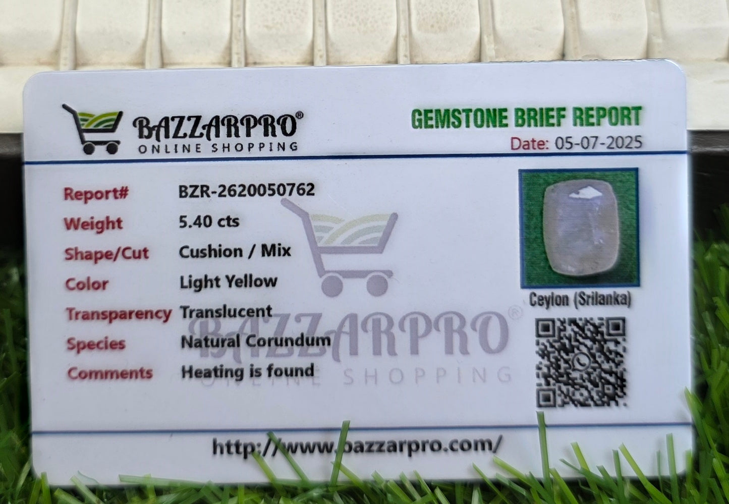 Natural Ceylon Pukhraj Stone With Lab Certificate