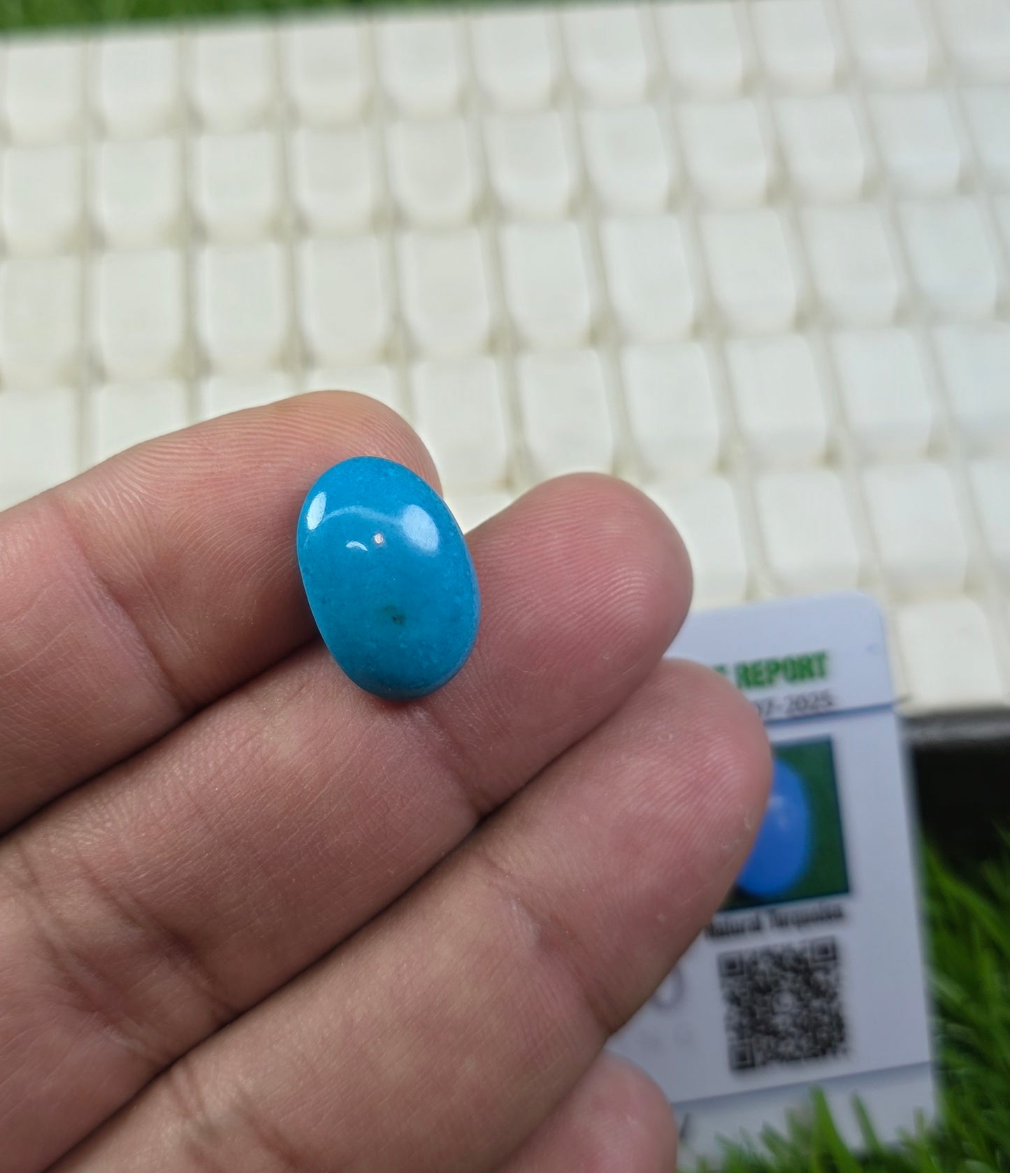 Natural Feroza Stone With Lab Certificate