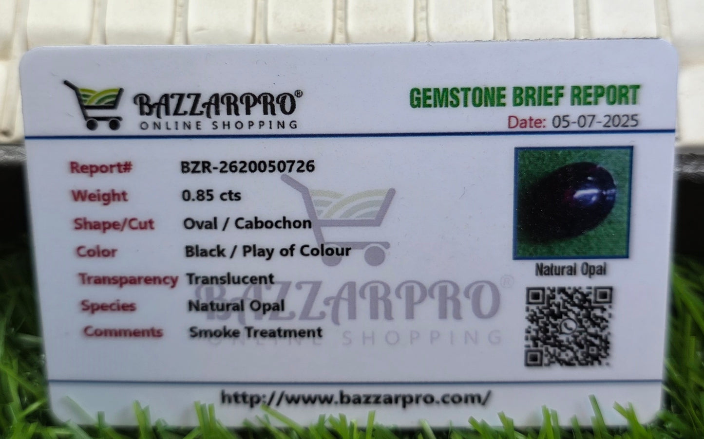 Natural Opal Stone With Lab Certificate
