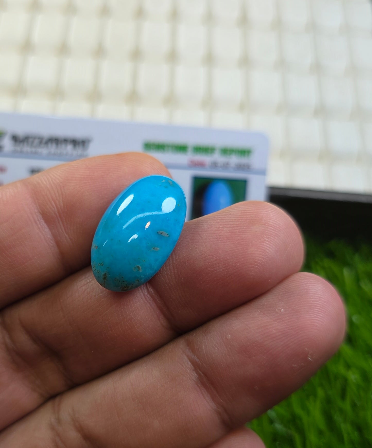 Natural Feroza Stone With Lab Certificate