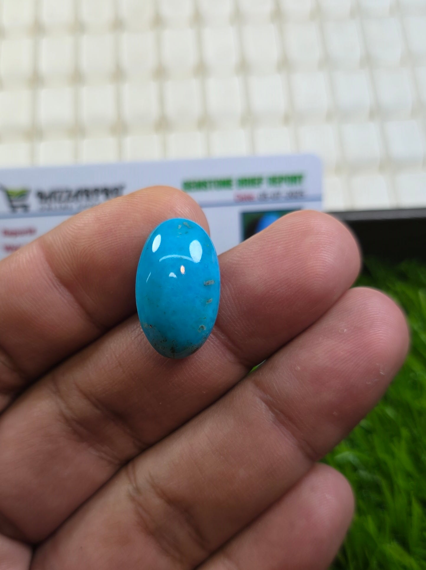 Natural Feroza Stone With Lab Certificate