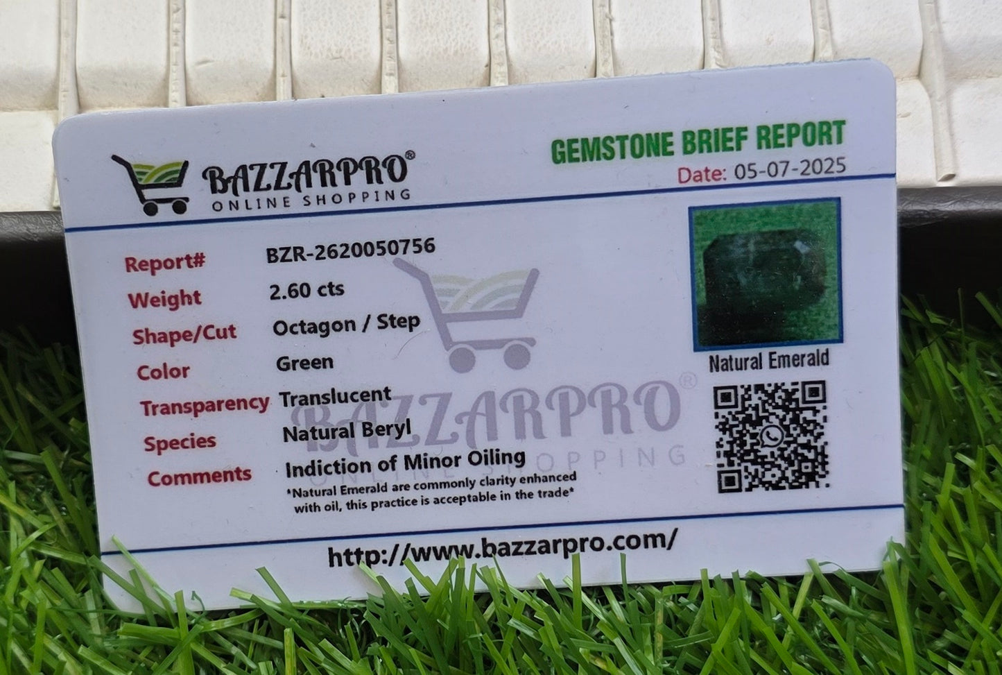 Natural Swat Zamurd Stone With Lab Certificate
