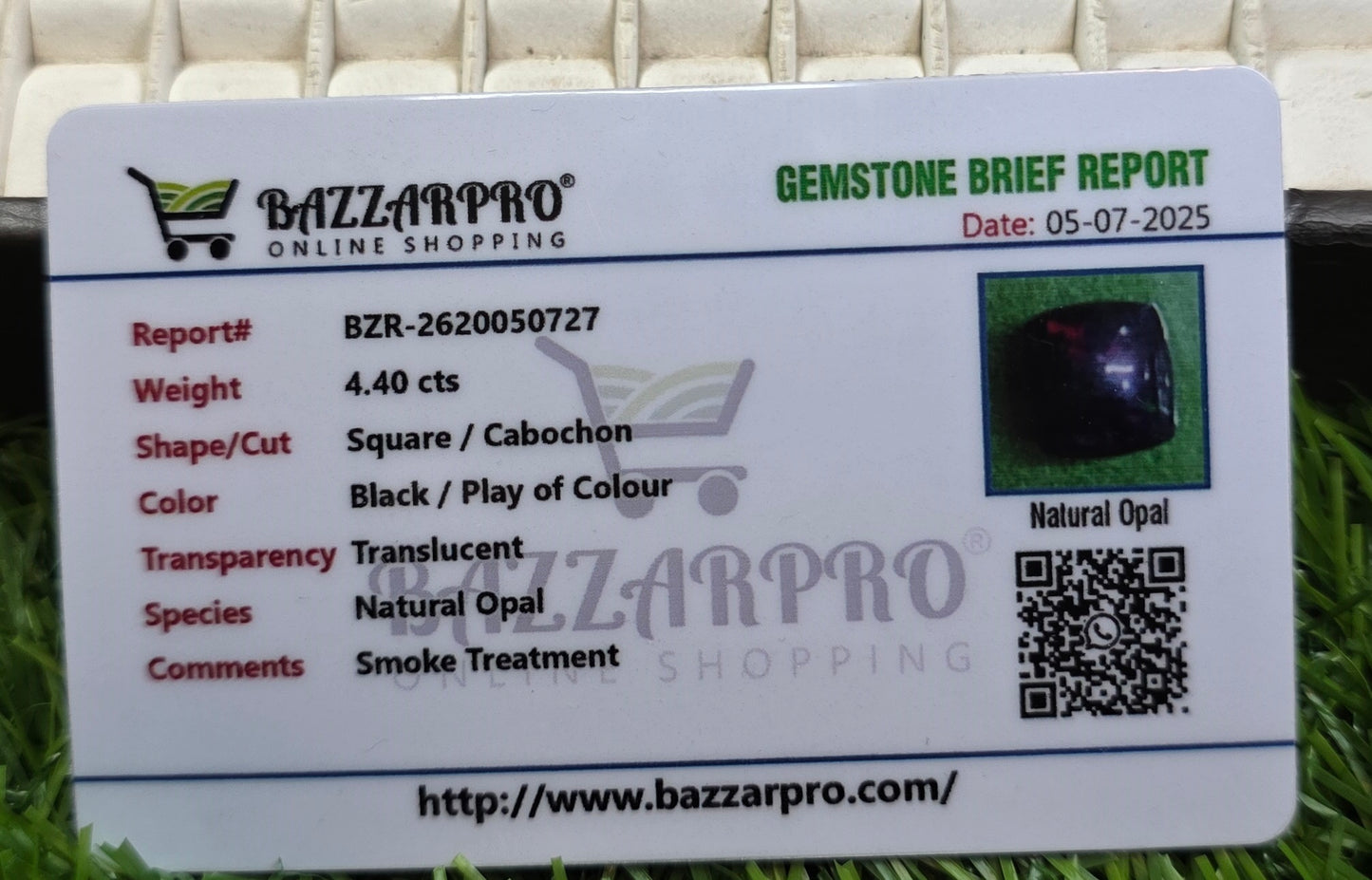 Natural Black Full Fire Opal Stone With Lab Certificate