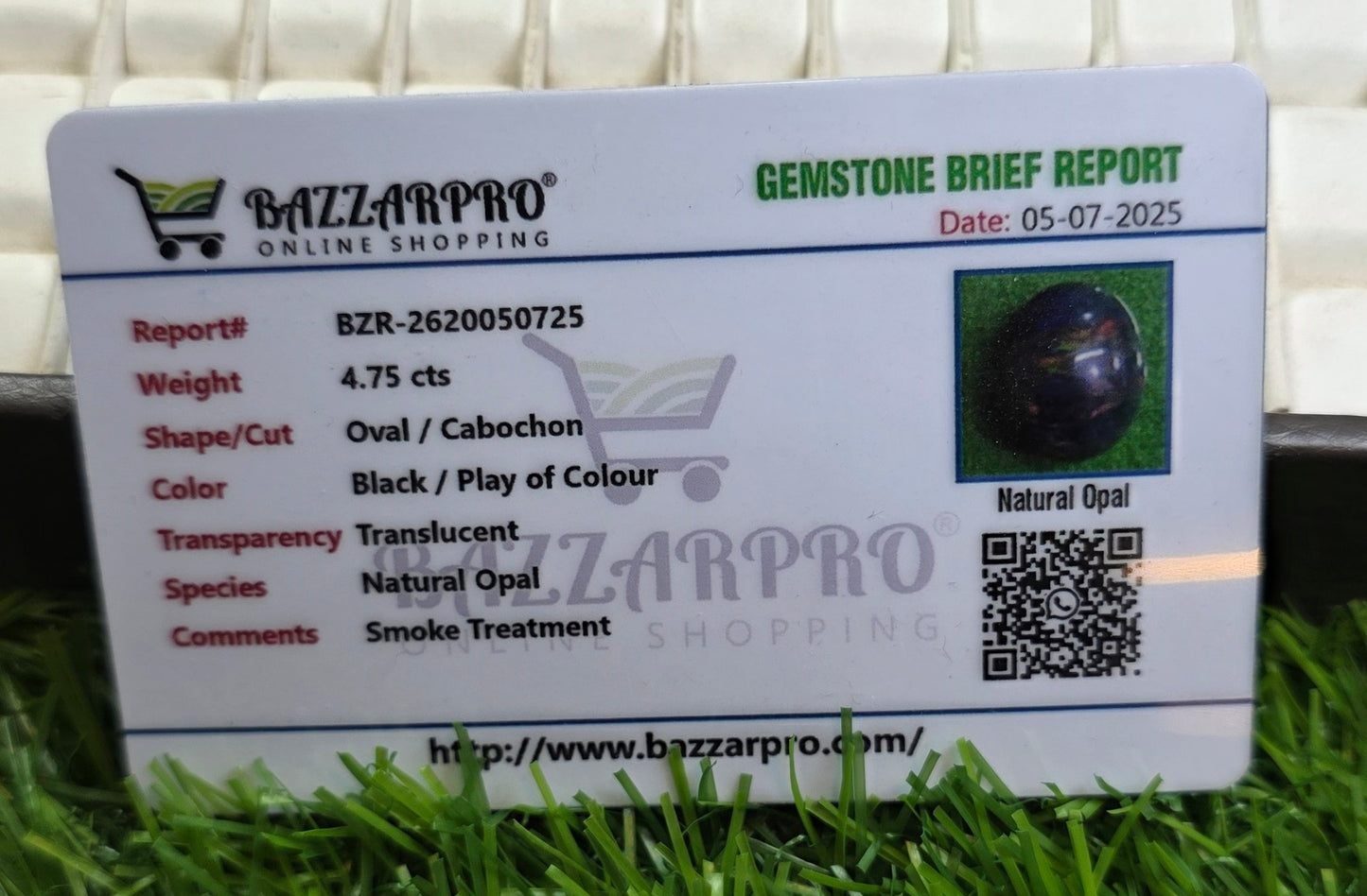 Natural Opal Stone With Lab Certificate