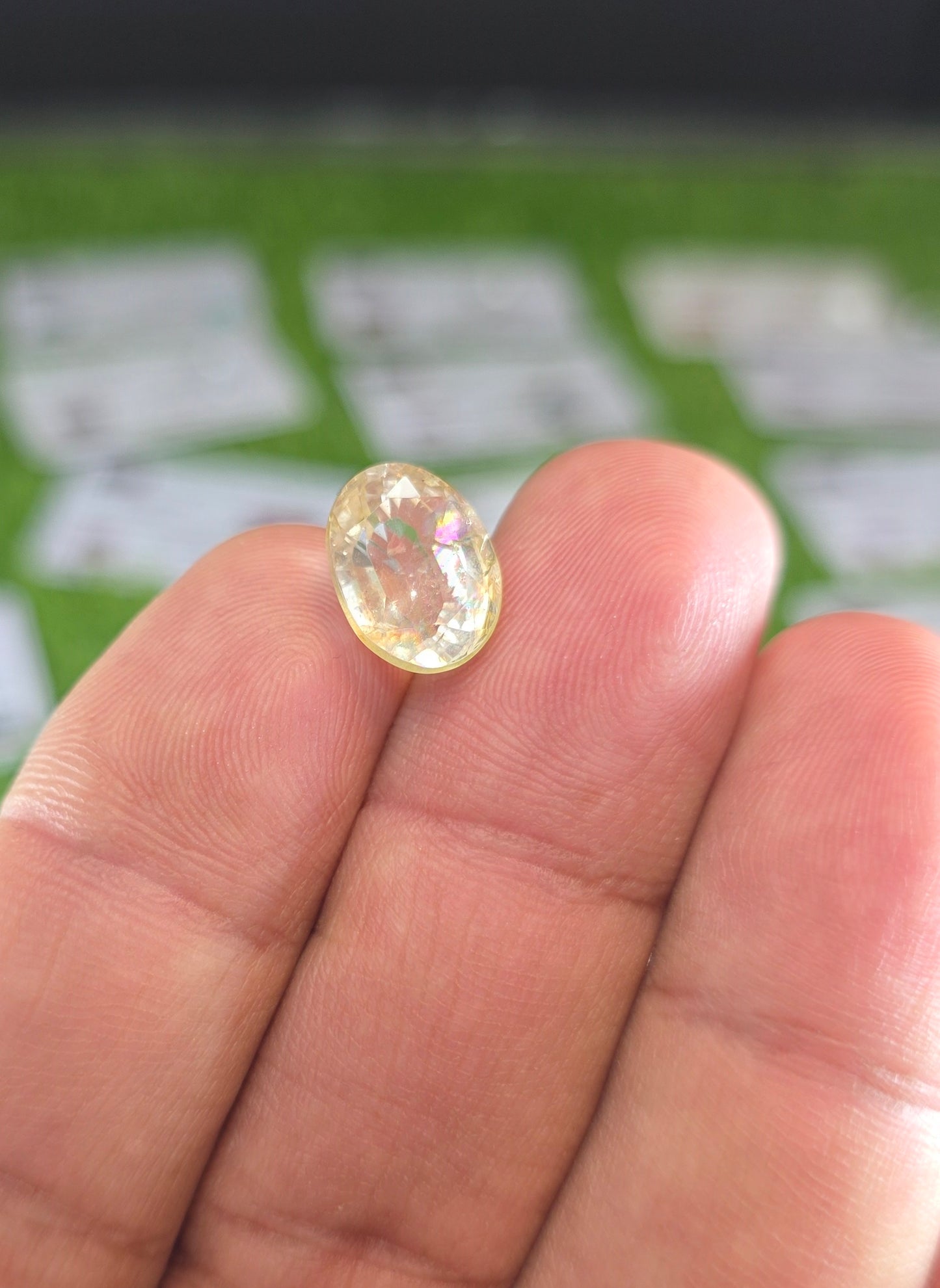 Natural White Pukhraj Stone With Lab Certificate