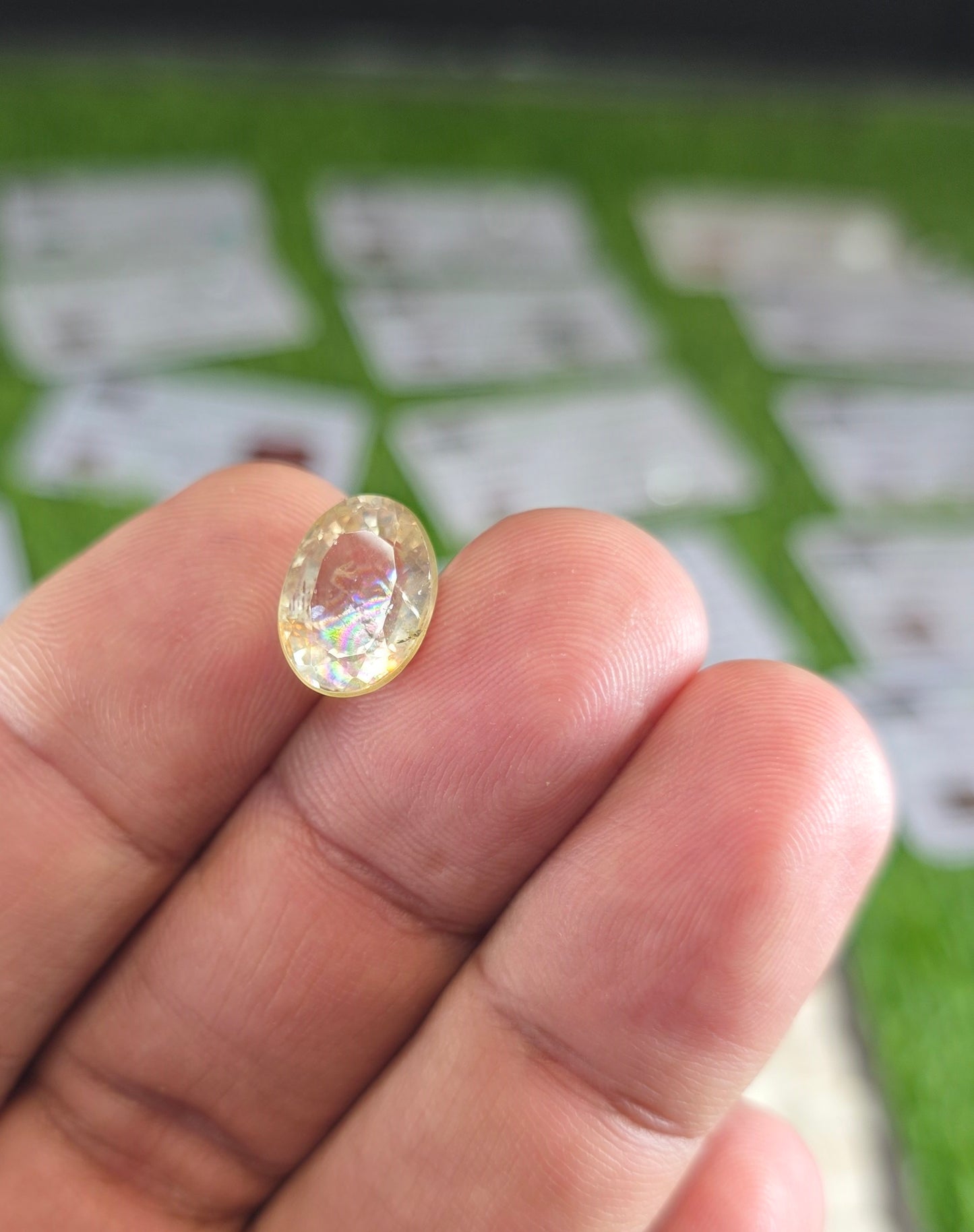 Natural White Pukhraj Stone With Lab Certificate