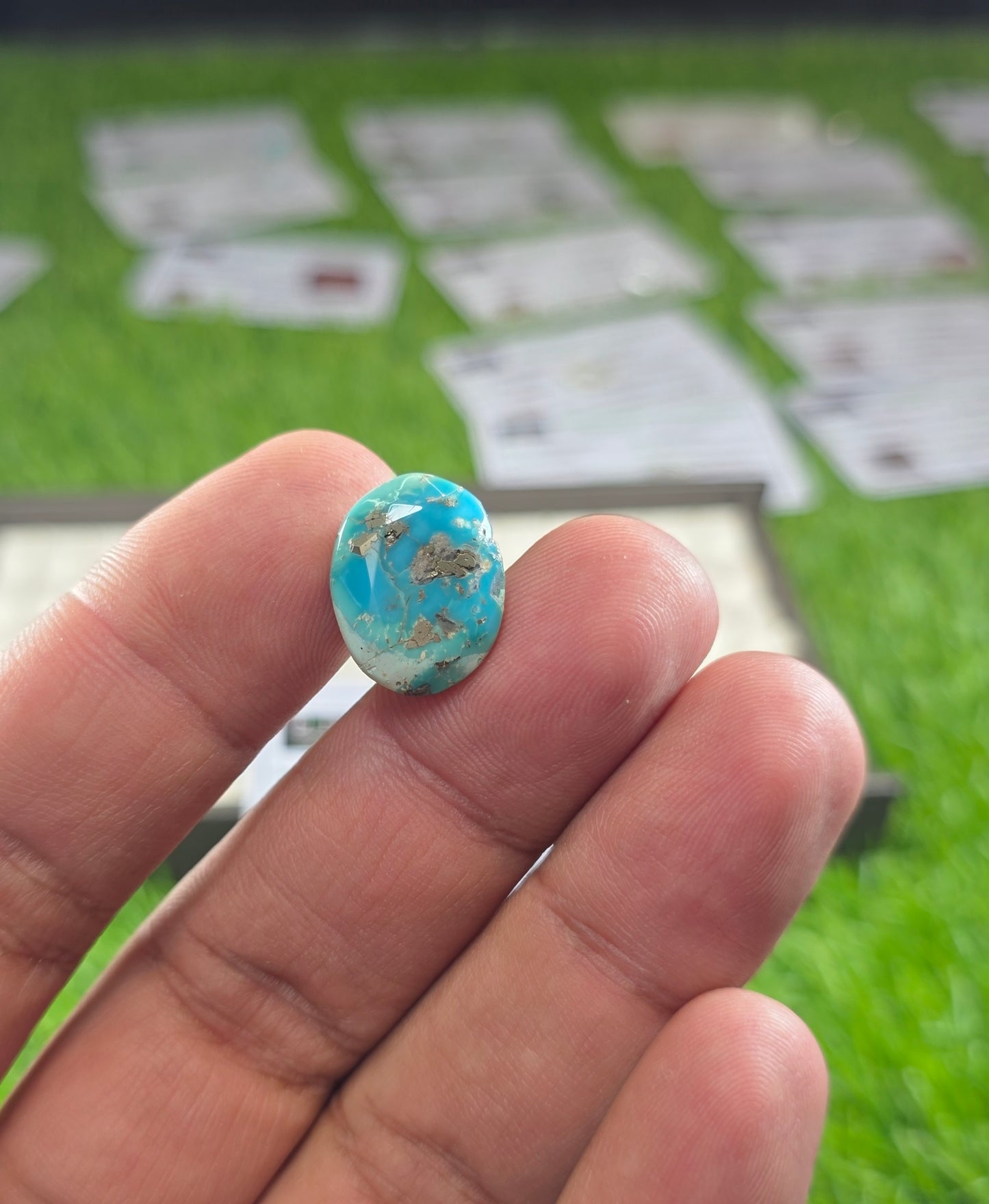 Natural Feroza Stone With Lab Certificate