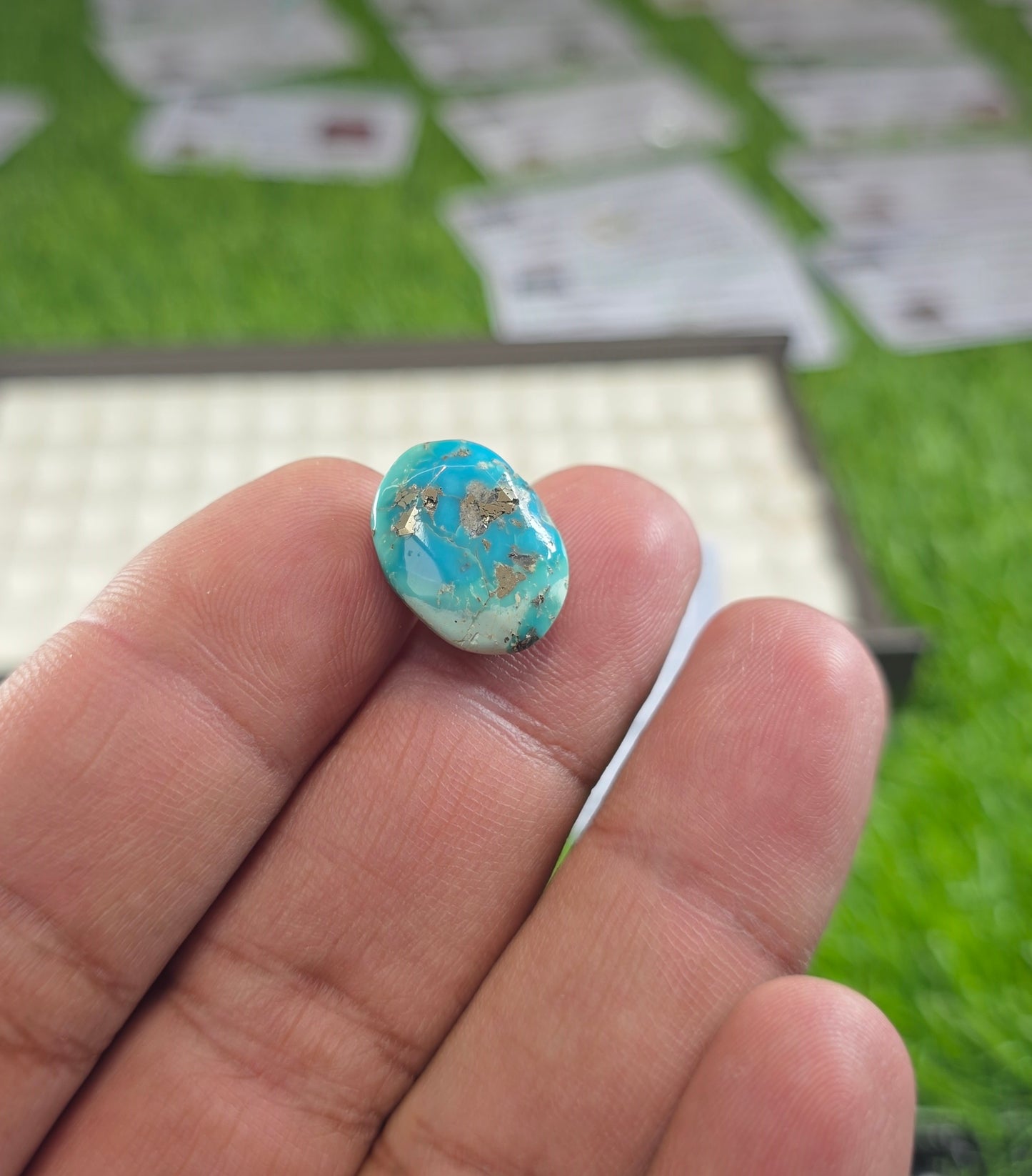 Natural Feroza Stone With Lab Certificate