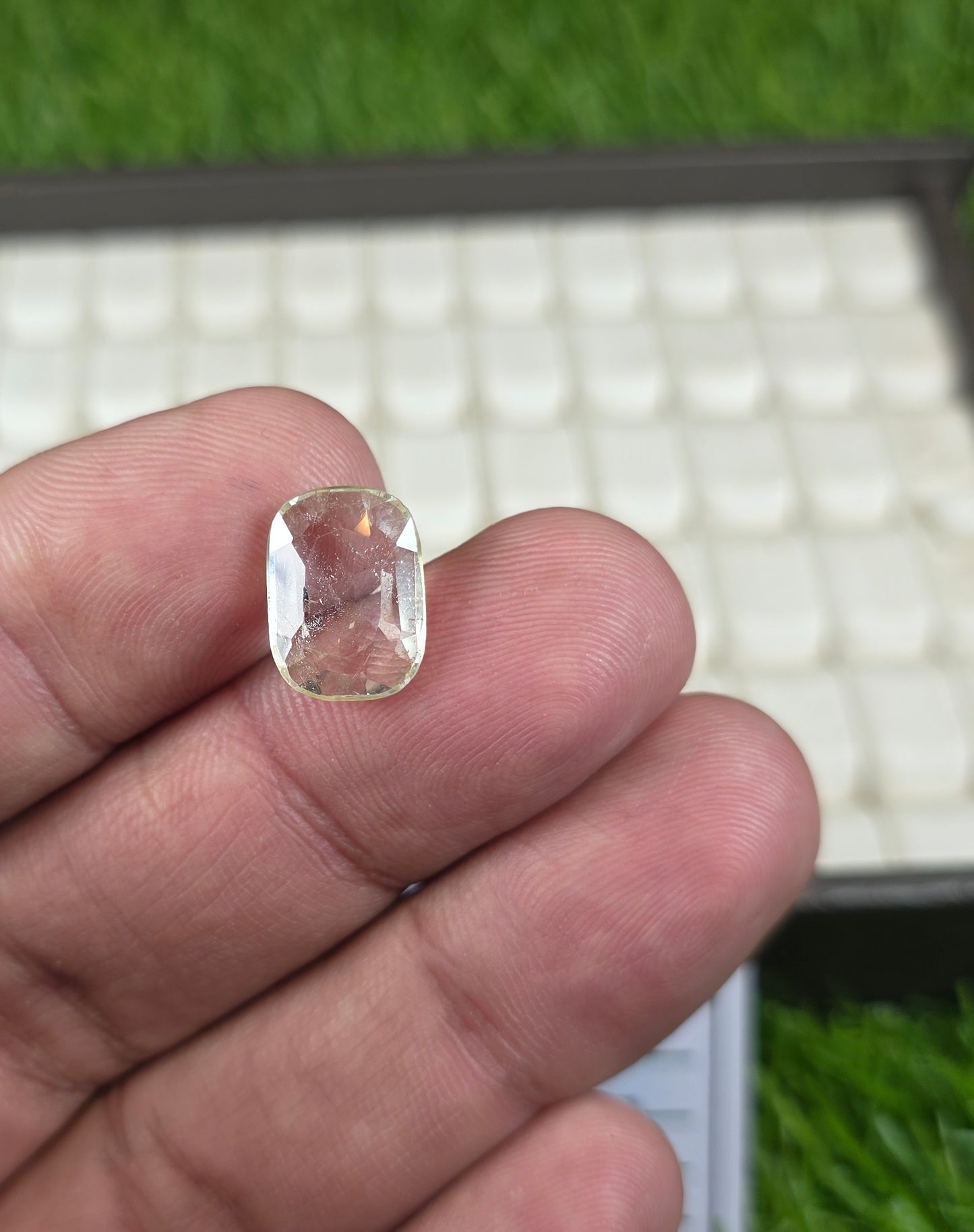 Natural White Pukhraj Stone With Lab Certificate