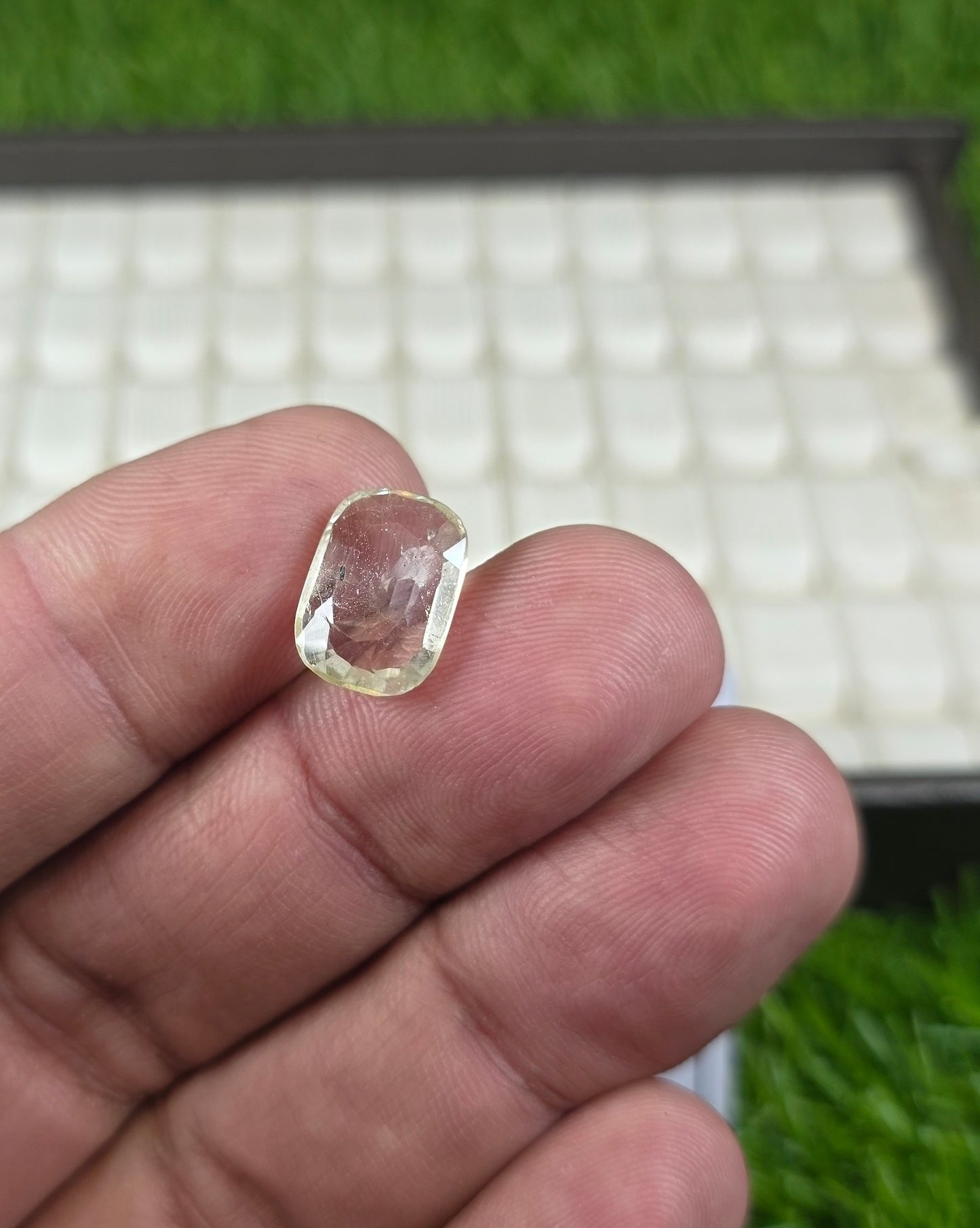 Natural White Pukhraj Stone With Lab Certificate