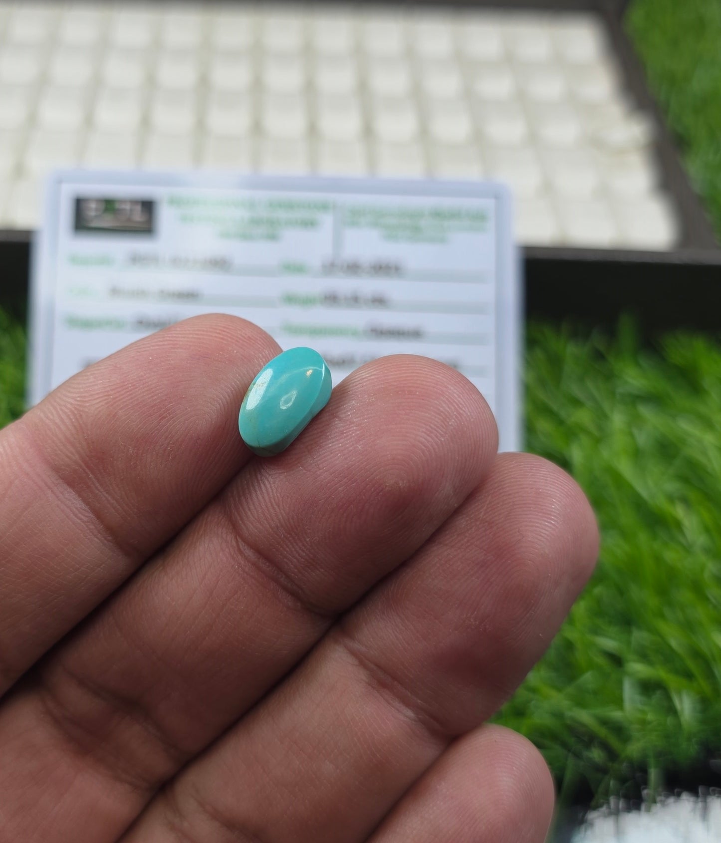 Natural Feroza Stone With Lab Certificate