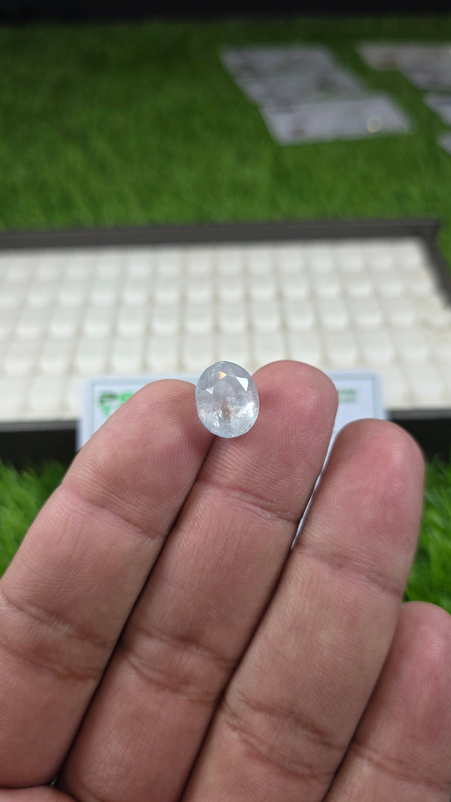 Natural White Pukhraj Stone With Lab Certificate