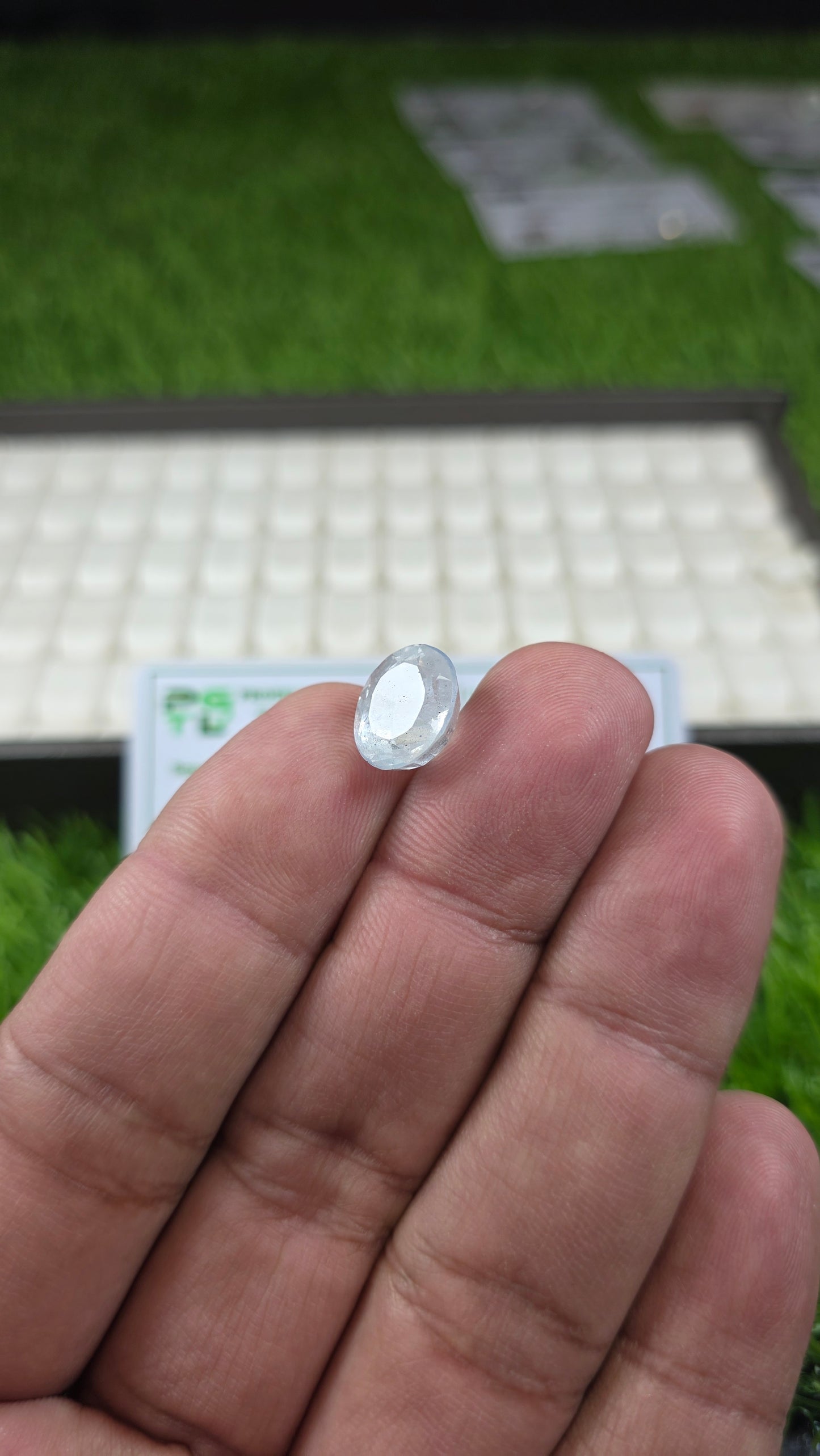 Natural White Pukhraj Stone With Lab Certificate