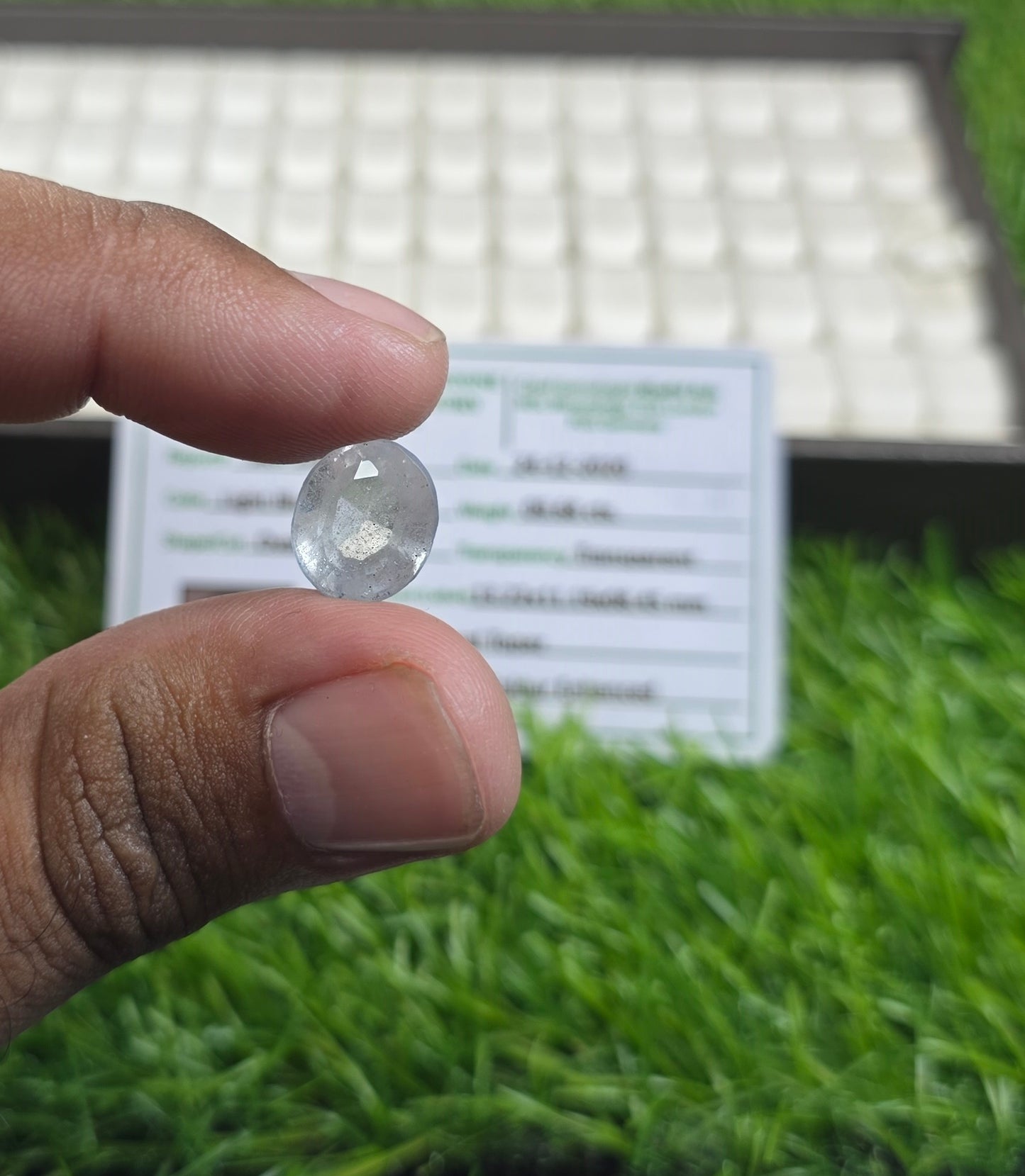 Natural White Pukhraj Stone With Lab Certificate