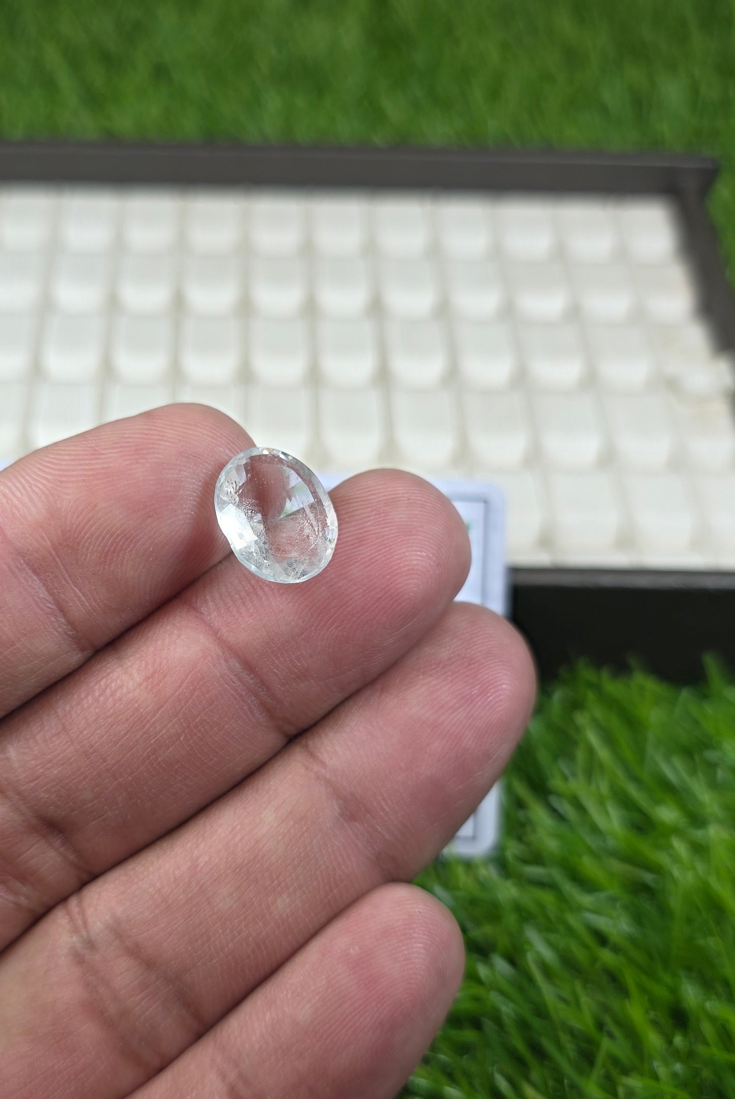 Natural White Pukhraj Stone With Lab Certificate