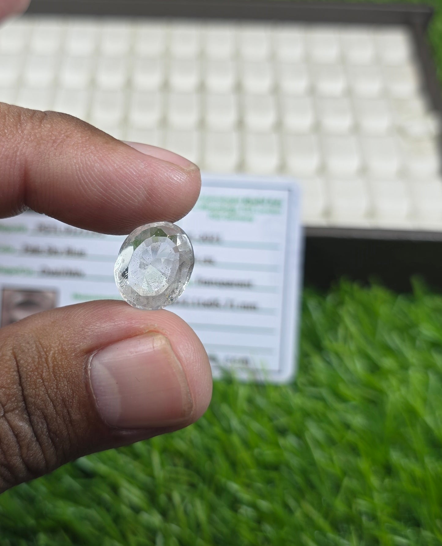 Natural White Pukhraj Stone With Lab Certificate