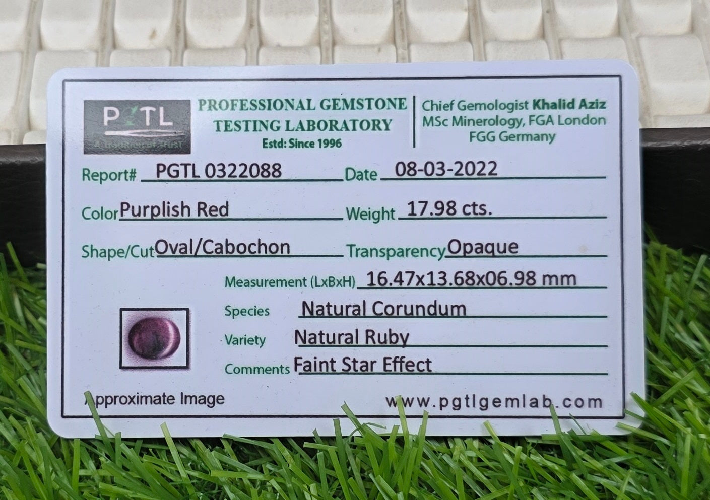 Natural Ruby Stone With Lab Certificate