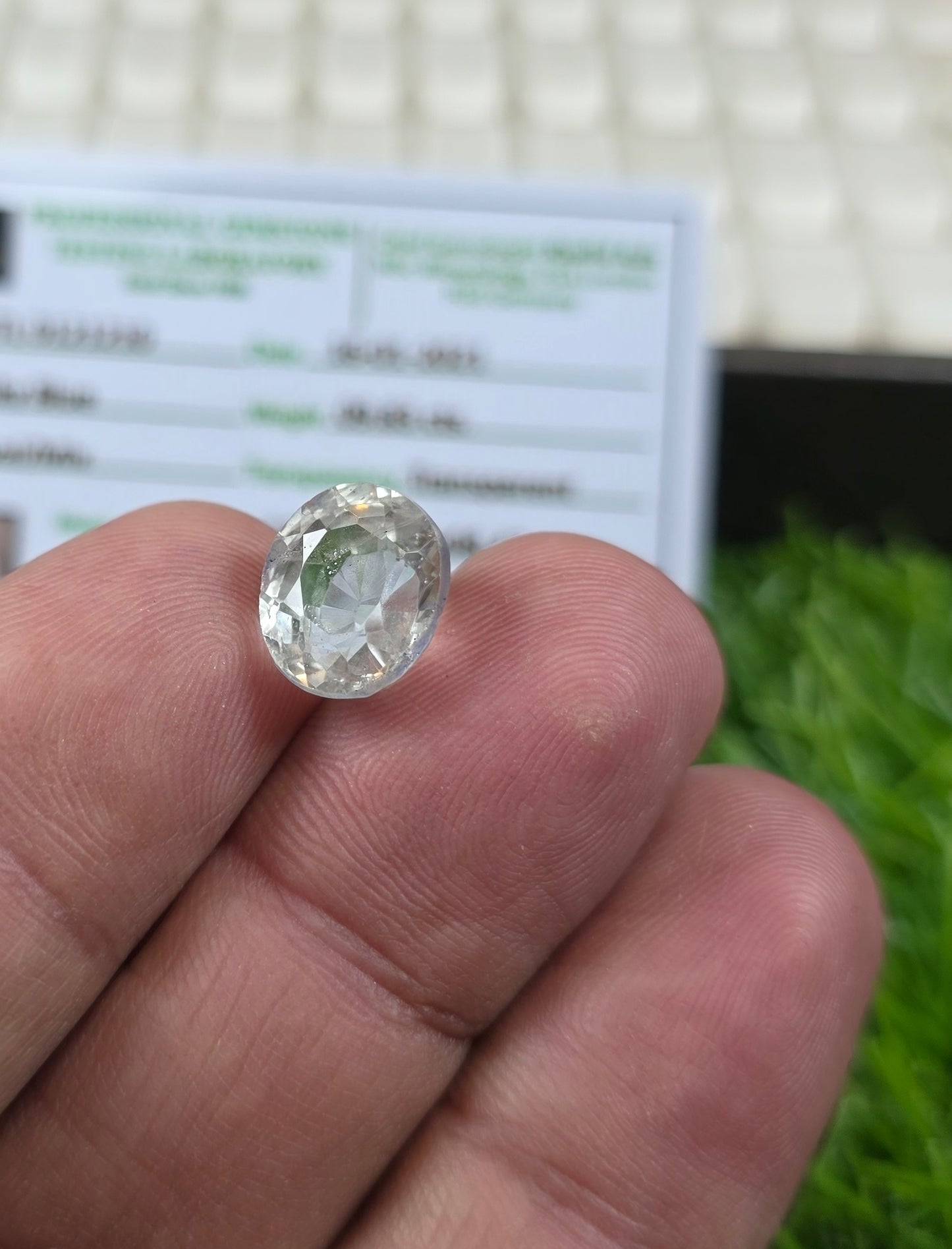 Natural White Pukhraj Stone With Lab Certificate