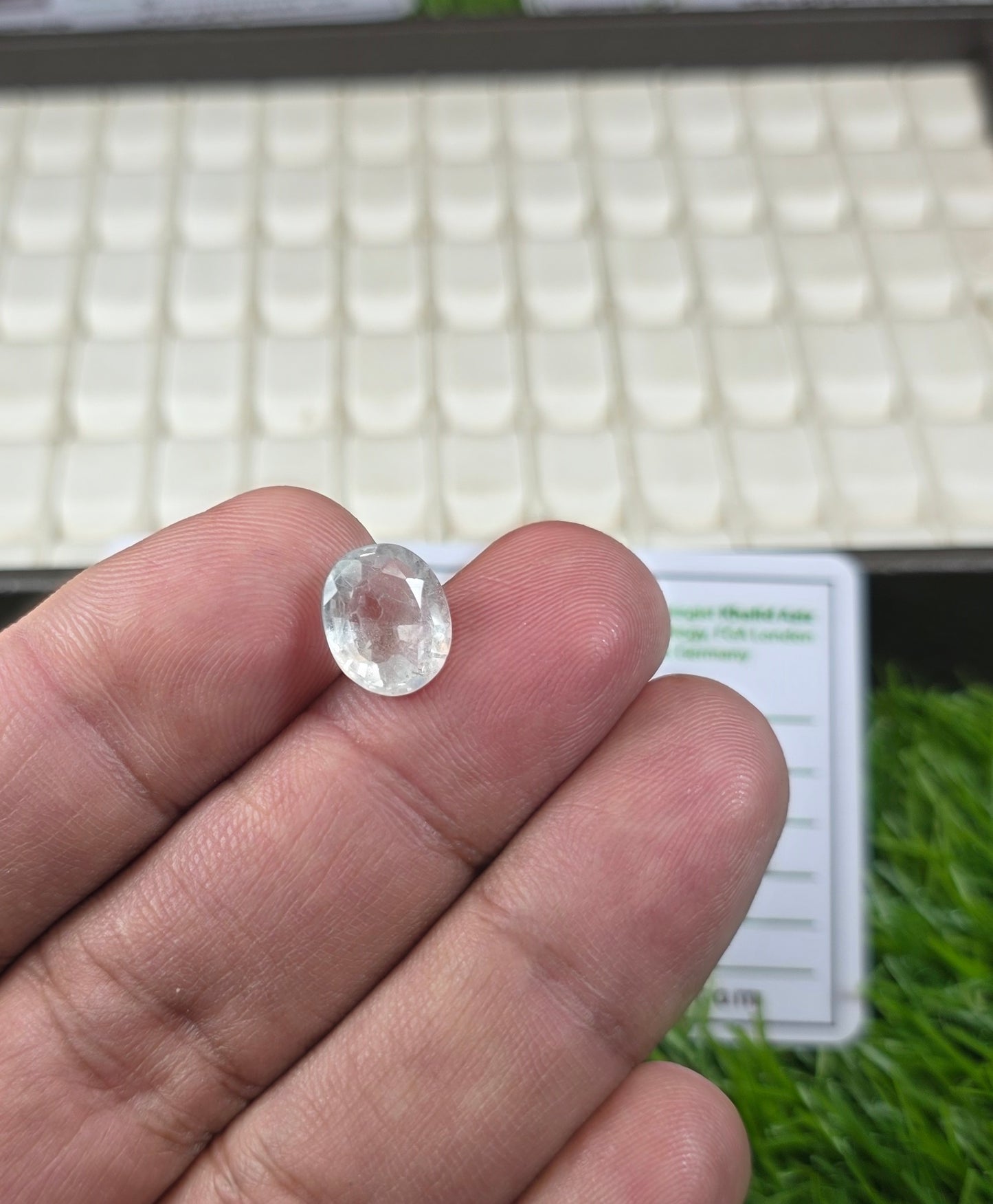 Natural White Pukhraj Stone With Lab Certificate
